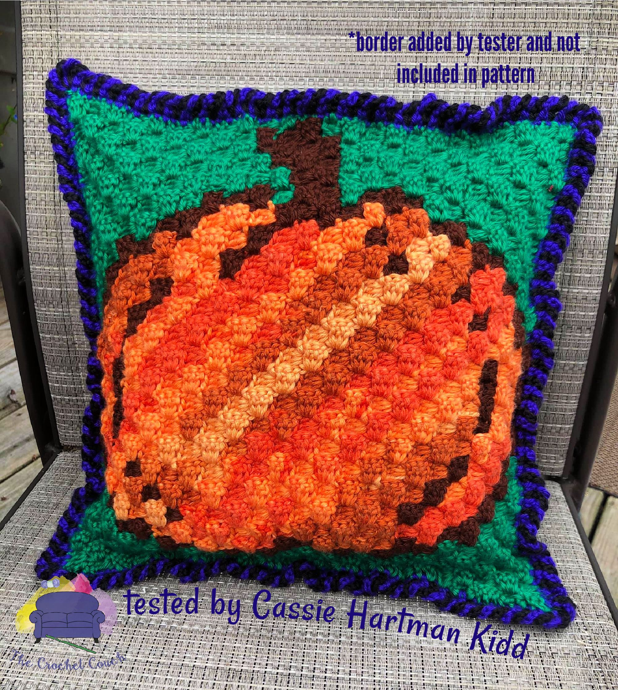 Pumpkin Pillow, C2C Crochet Pattern