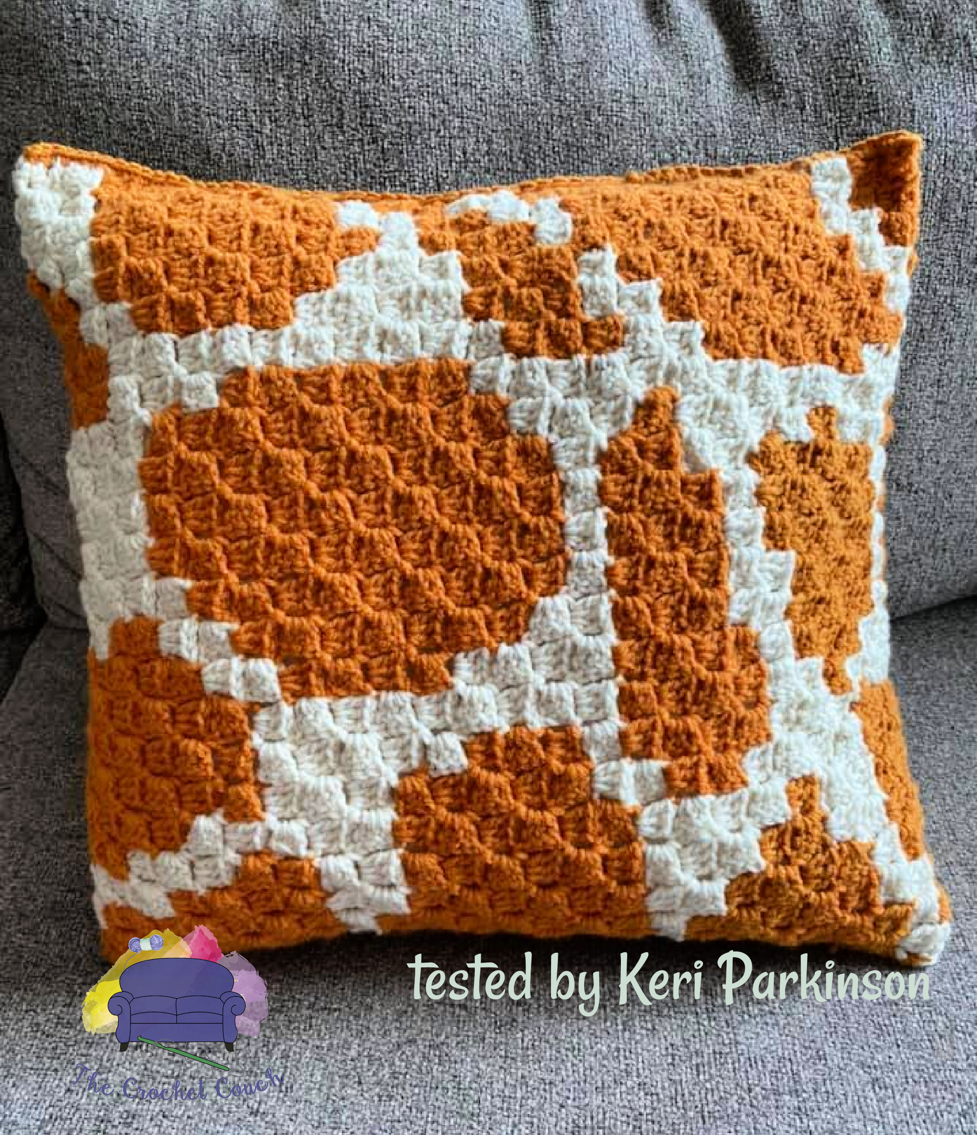 Giraffe Print Pillow, C2C Crochet Pattern