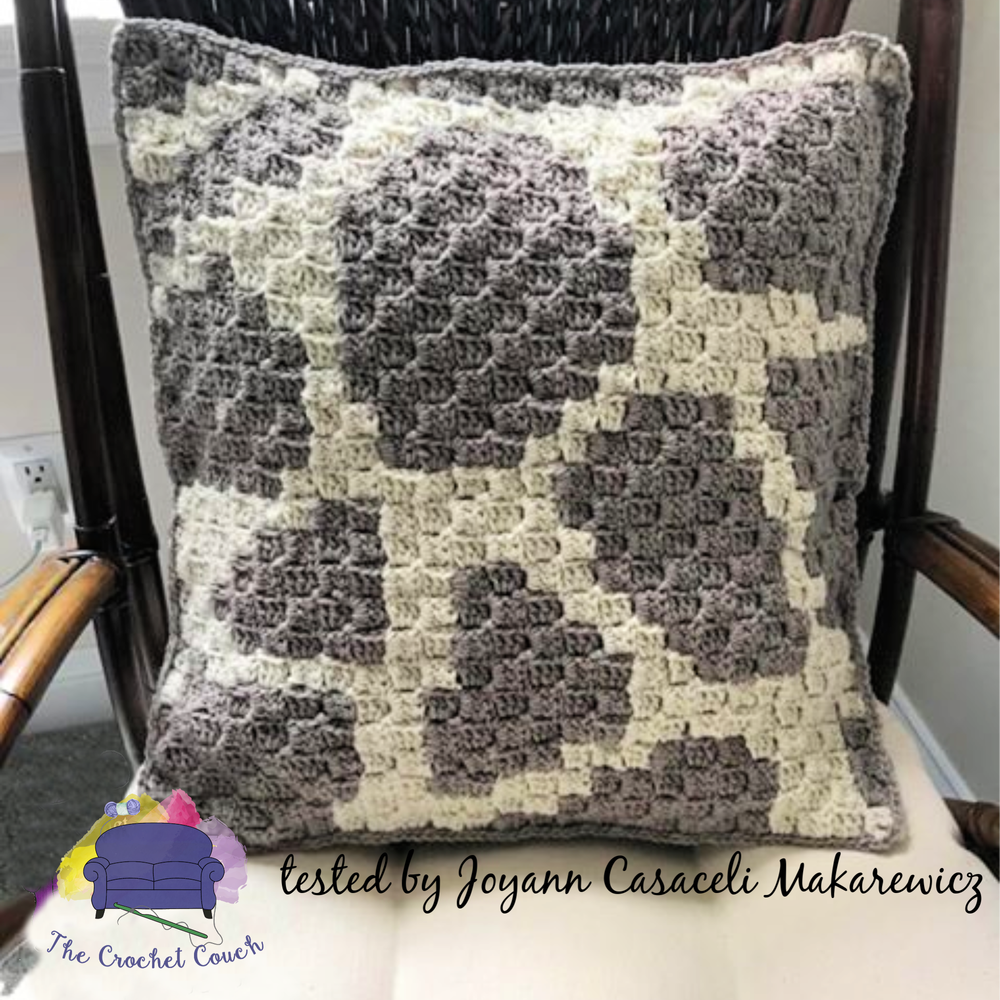 Giraffe Print Pillow, C2C Crochet Pattern giraffe-print-pillow-c2c-crochet-pattern