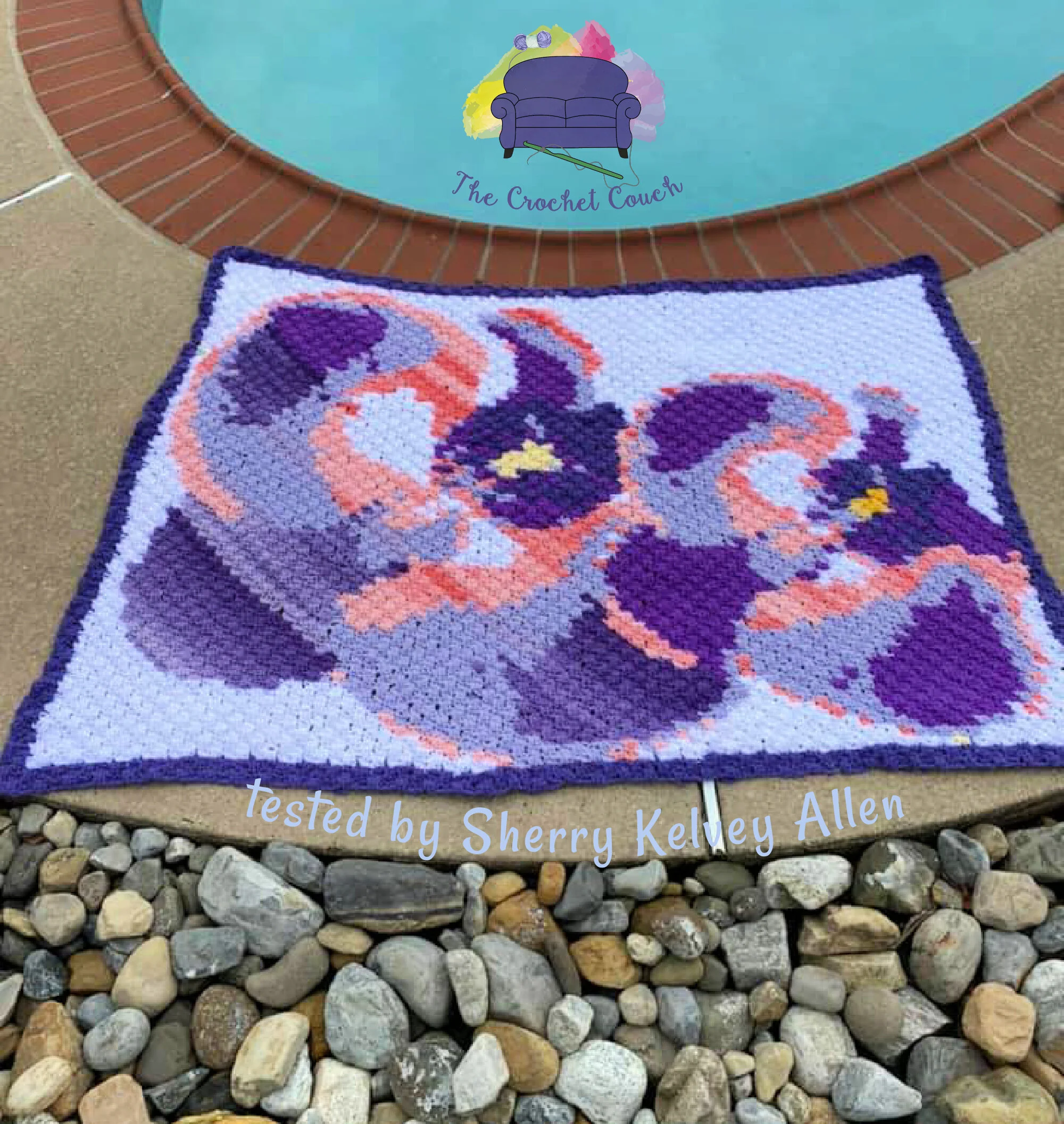 Orchid Afghan, C2C Crochet Pattern