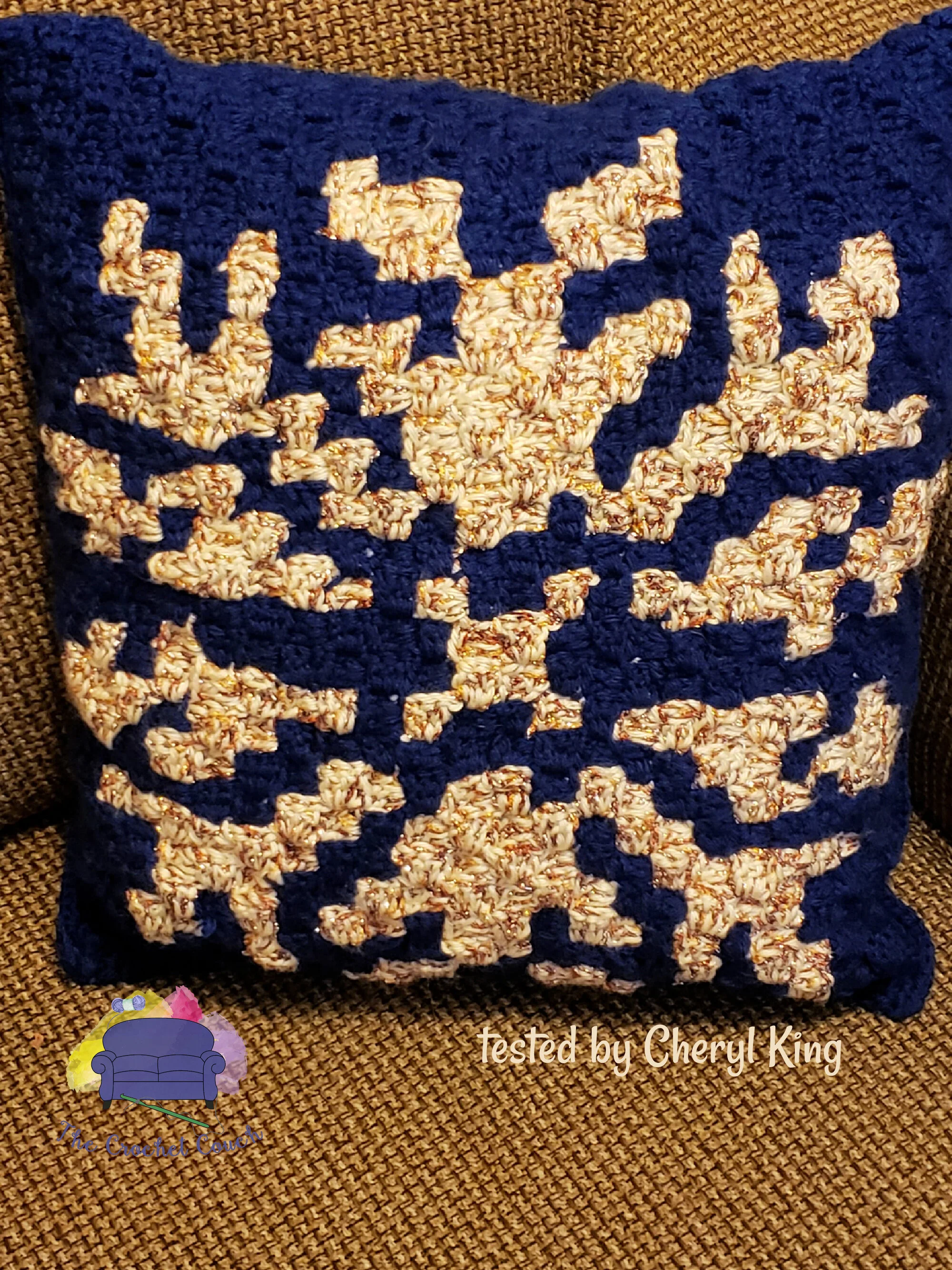 Snowflake 1 Pillow, C2C Crochet Pattern