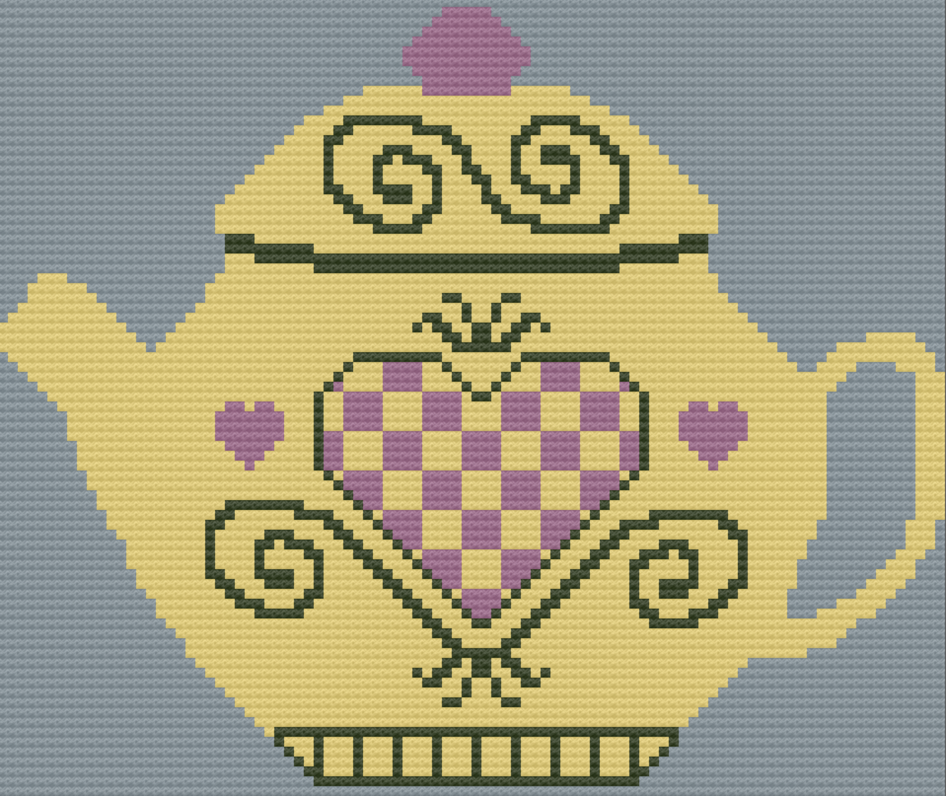 Teapot Afghan, C2C Crochet Pattern