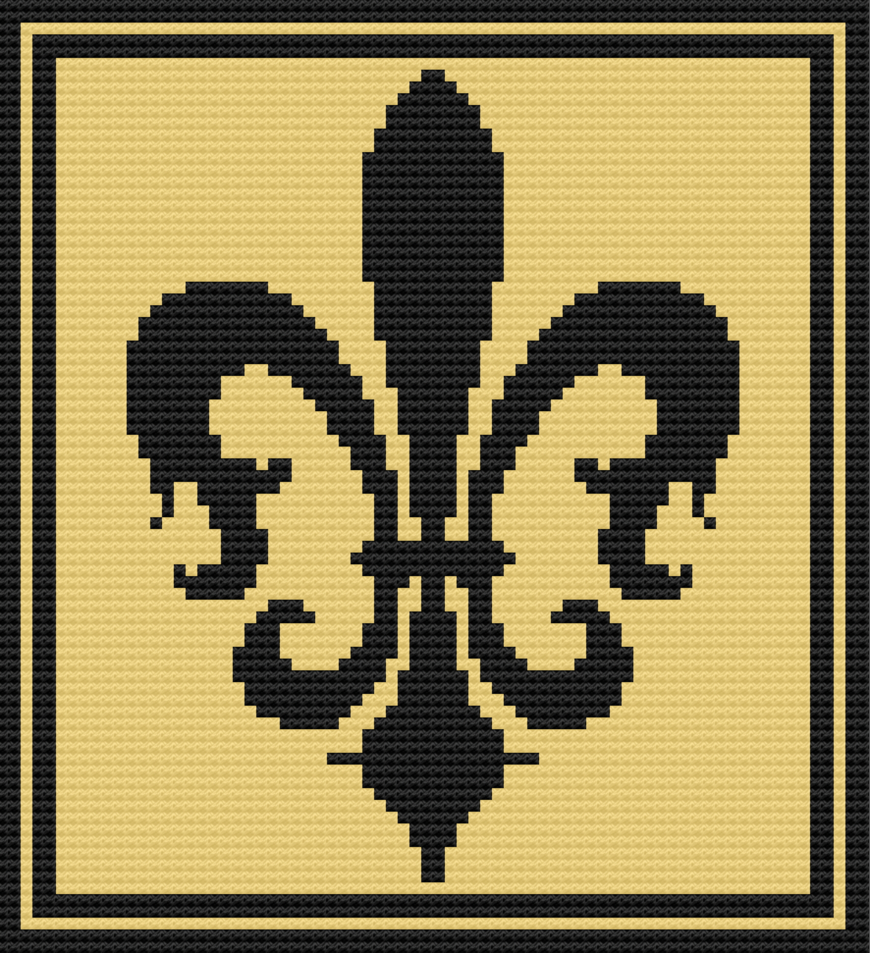 Fleur de lis Afghan, C2C Crochet Pattern