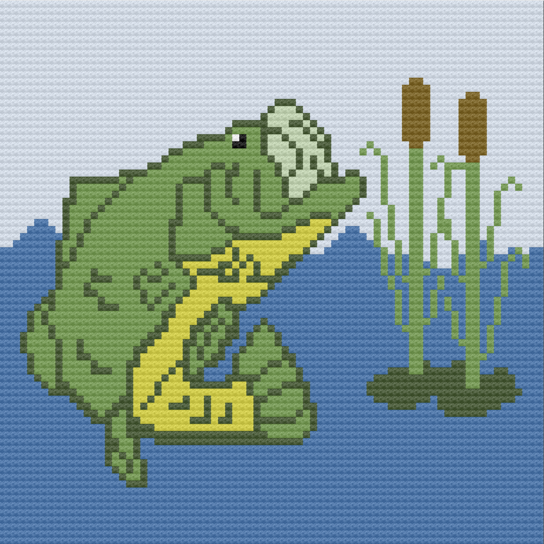 Fish in Lake Afghan, C2C Crochet Pattern