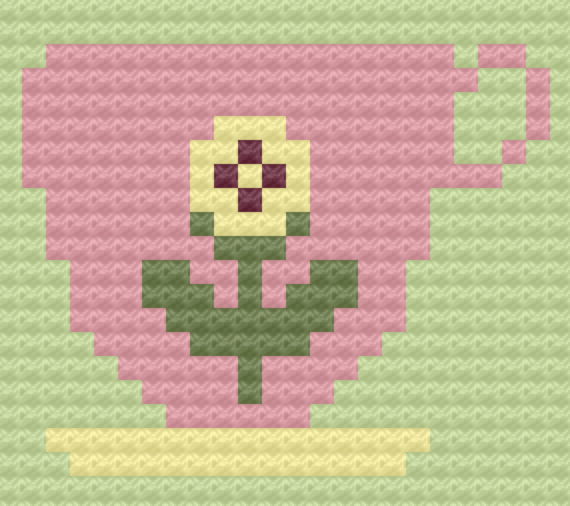 Teacup 1 Pillow, C2C Crochet Pattern