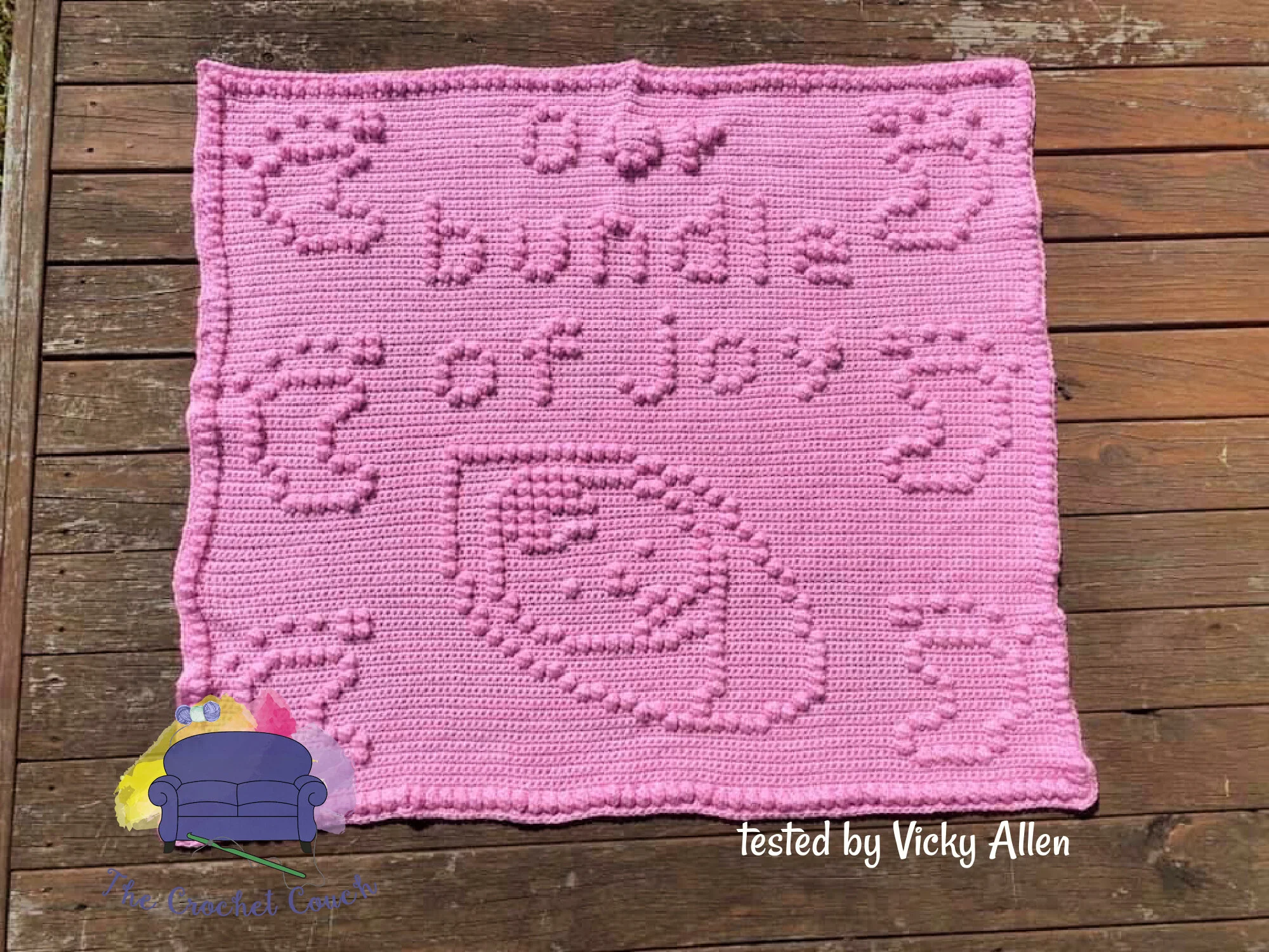 Our Bundle of Joy Baby Afghan, Bobble Stitch Crochet Pattern