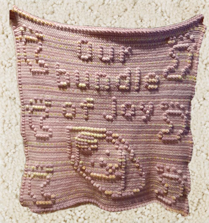 Our Bundle of Joy Baby Afghan, Bobble Stitch Crochet Pattern