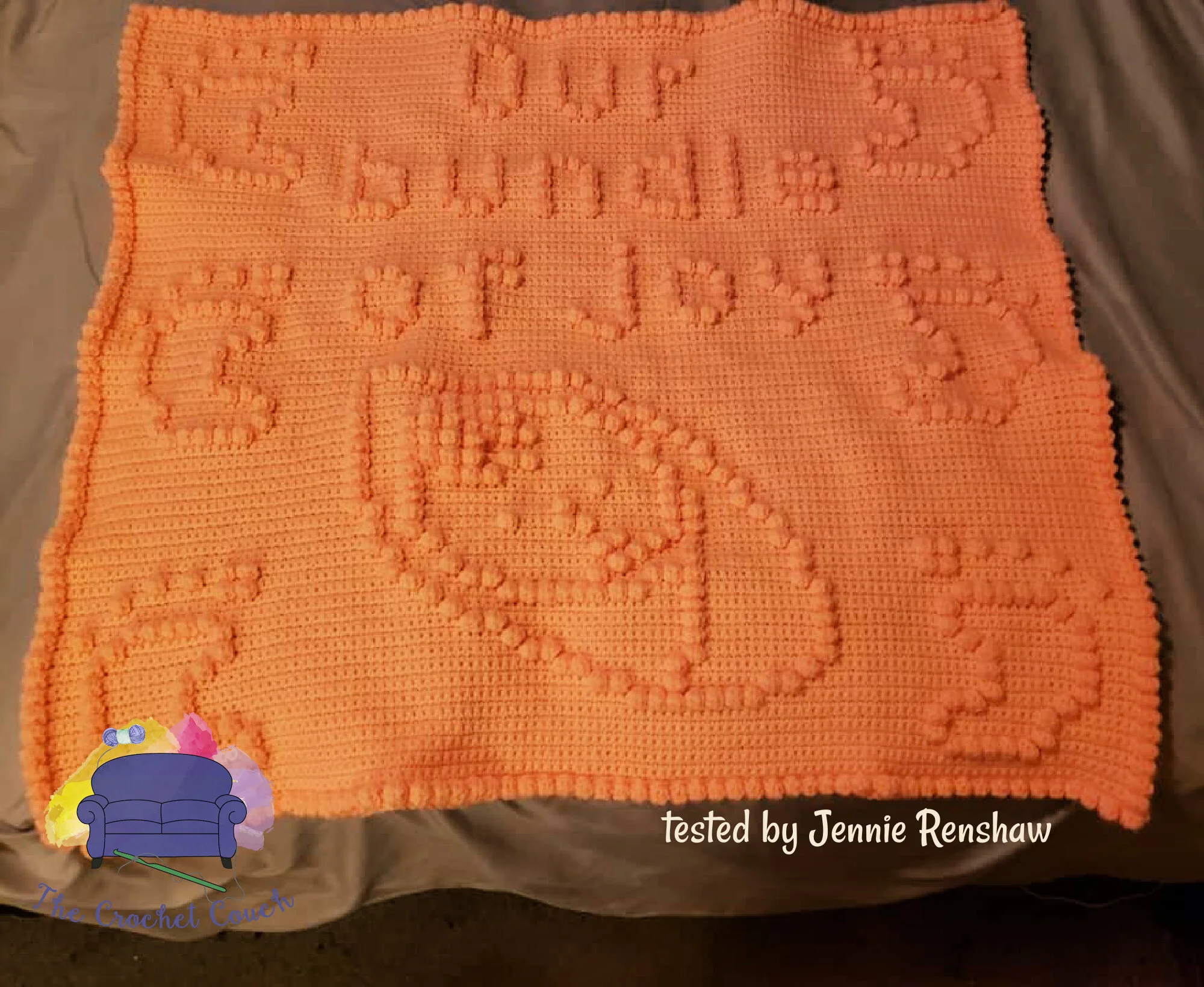 Our Bundle of Joy Baby Afghan, Bobble Stitch Crochet Pattern