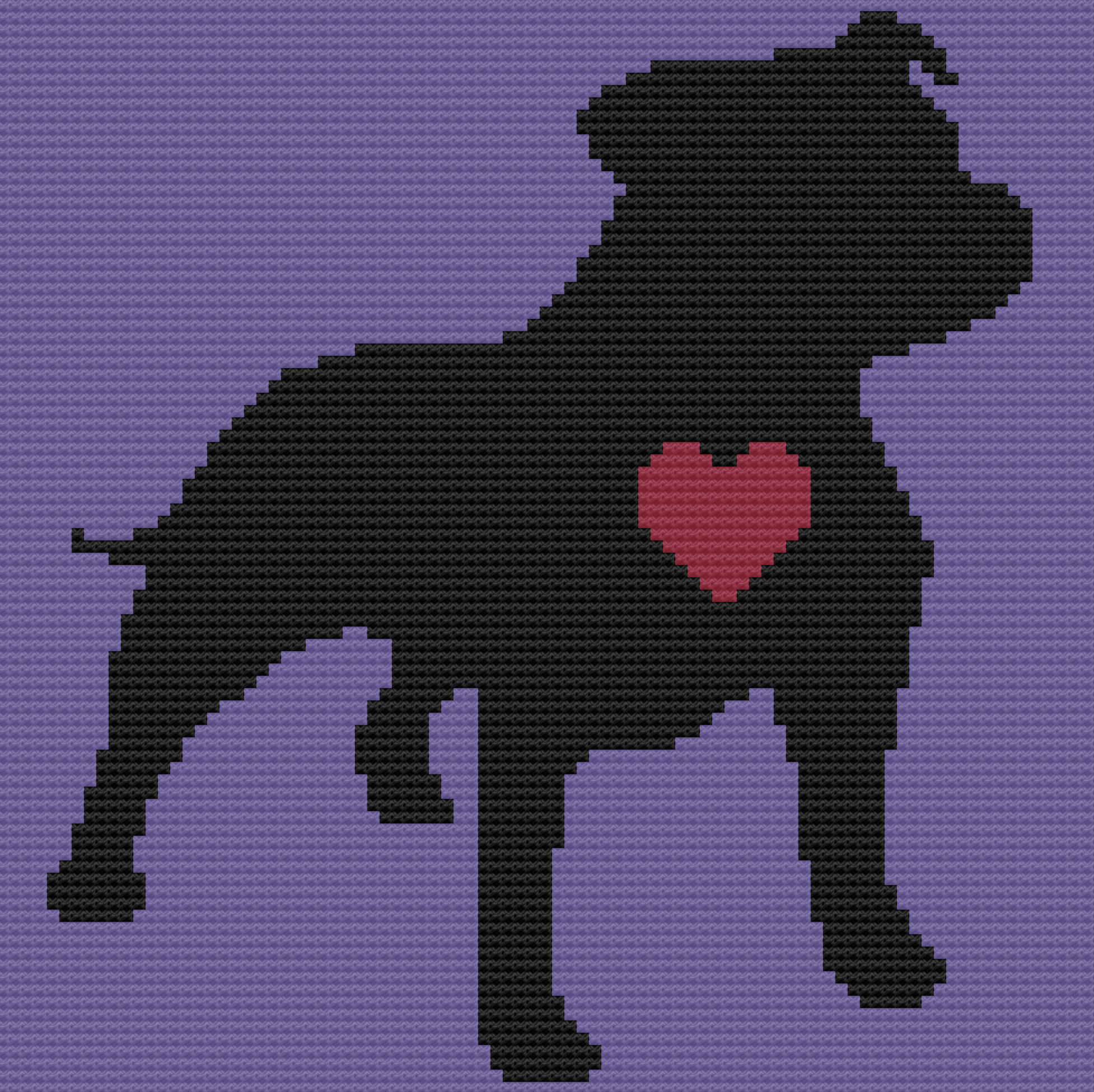 Staffordshire Bull Terrier, C2C Crochet Pattern