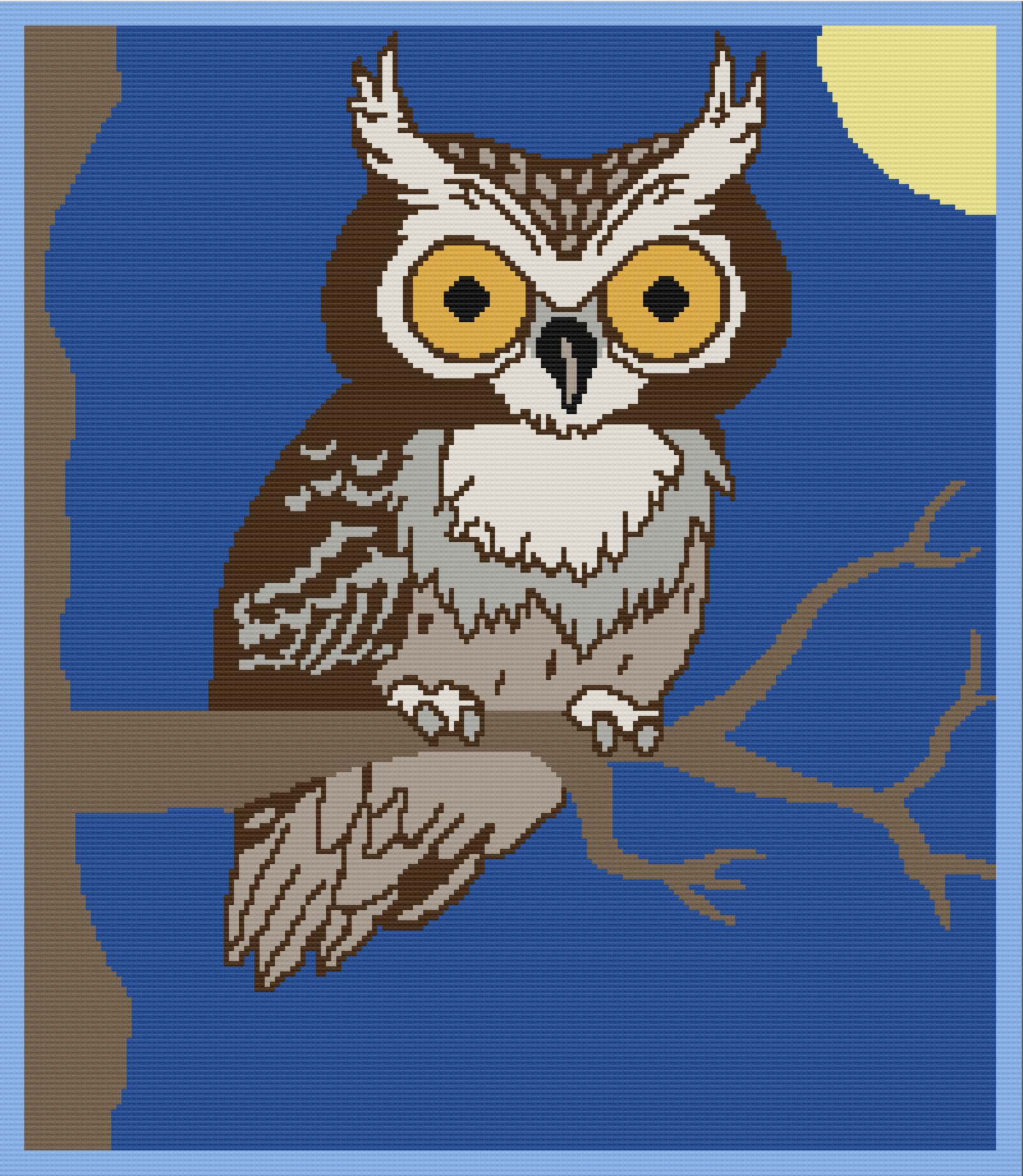 Owl at Night Afghan, SC or TSS Crochet Pattern