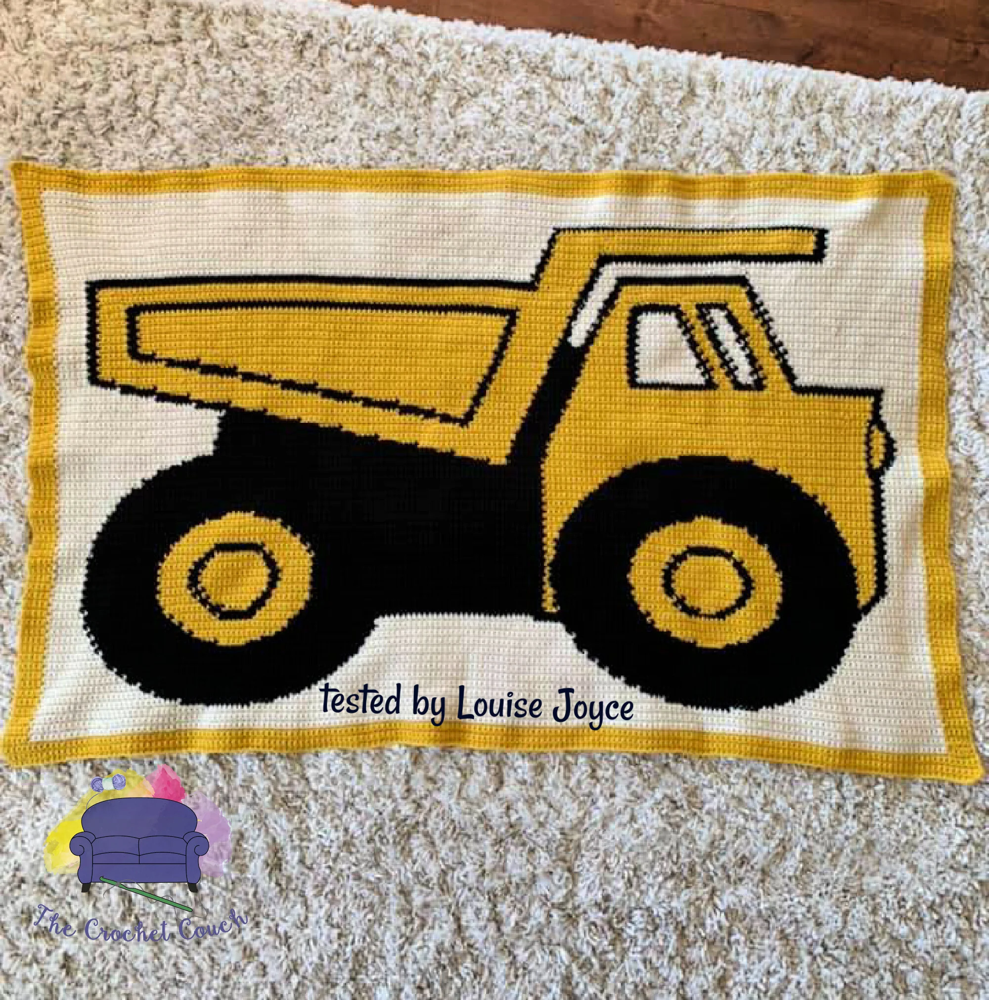 Dump Truck Afghan, SC or TSS Crochet Pattern