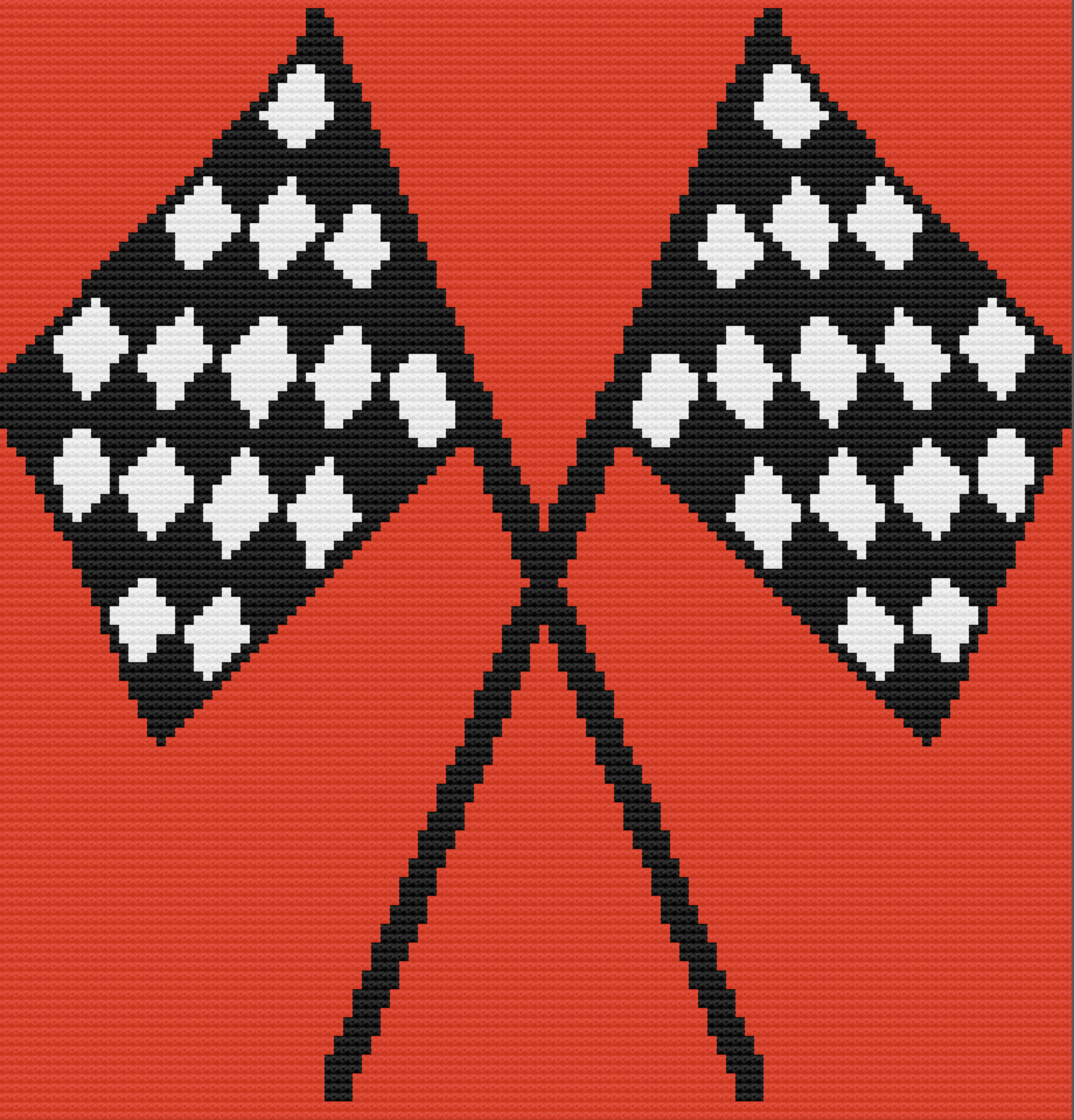 Checkered Flags Queen Afghan, C2C Crochet Pattern