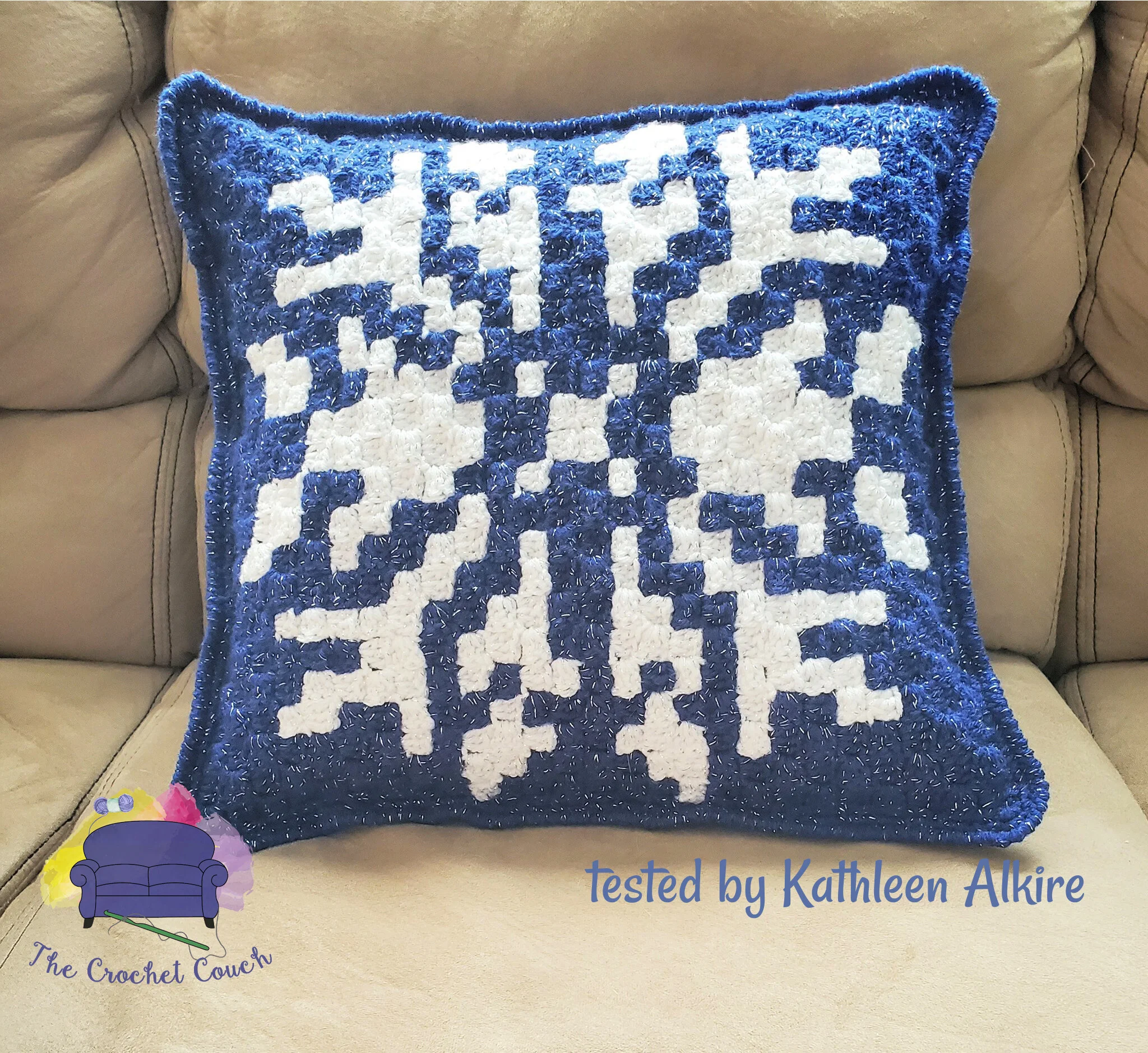 Snowflake 1 Pillow, C2C Crochet Pattern