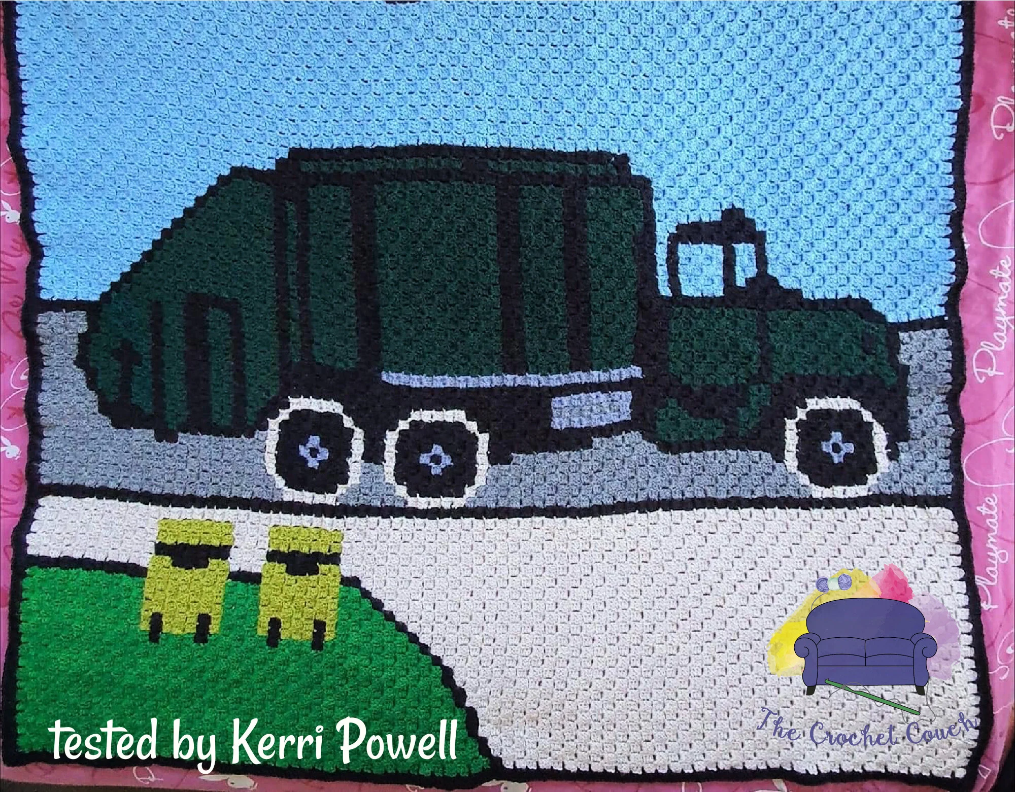 Garbage Truck Afghan, C2C Crochet Pattern