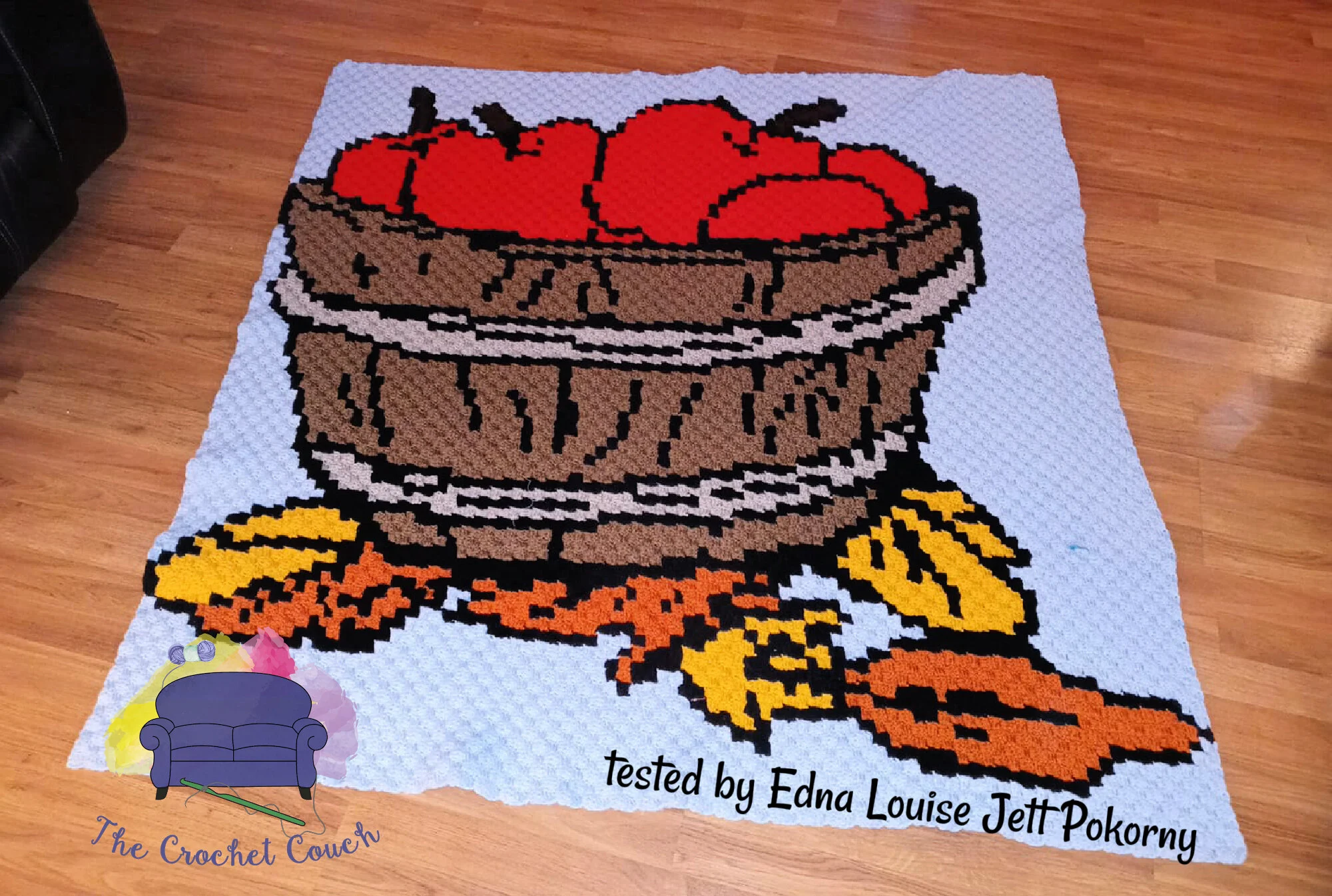 Basket of Apples Afghan, C2C Crochet Pattern