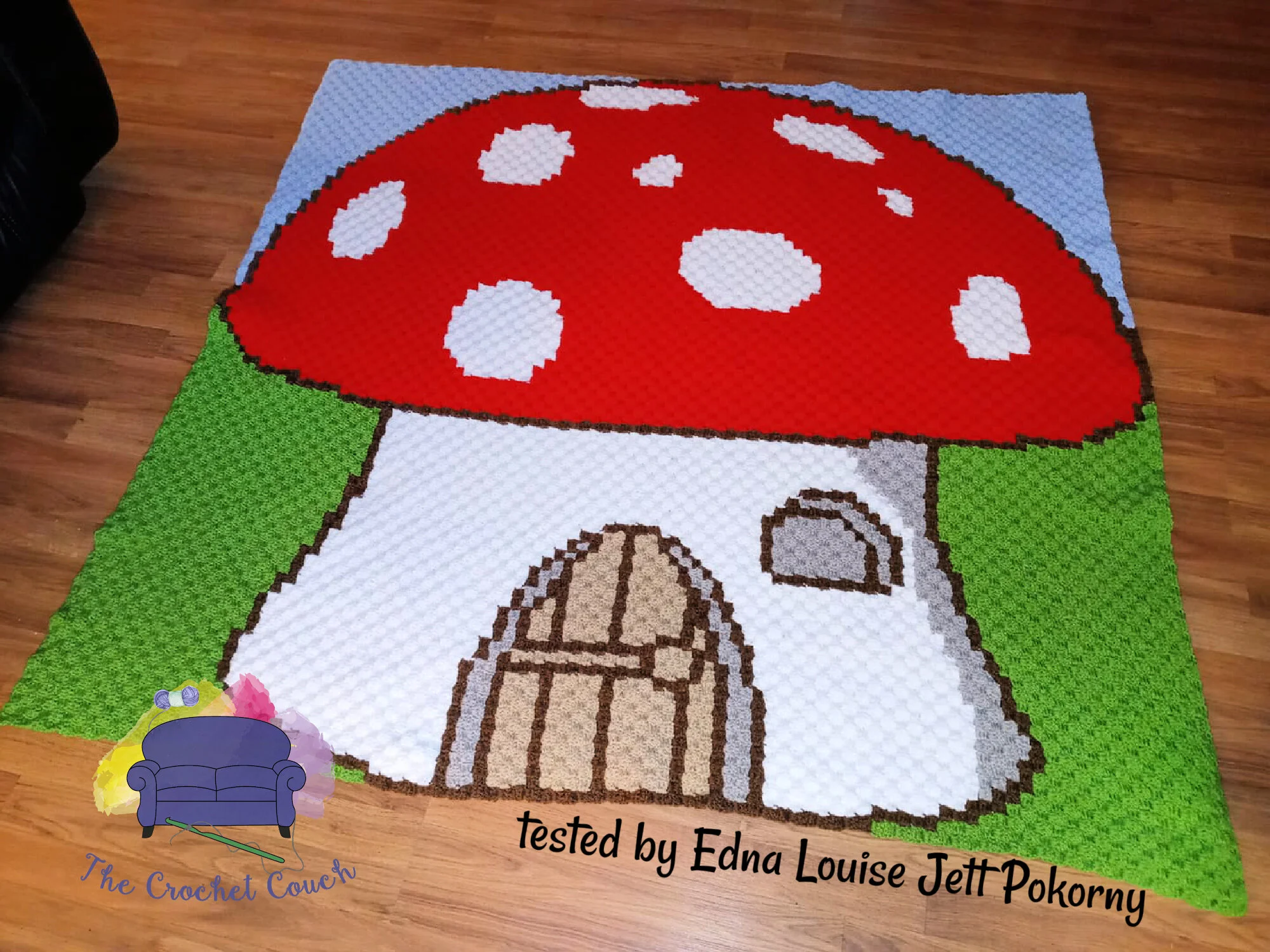 Mushroom House Afghan, C2C Crochet Pattern