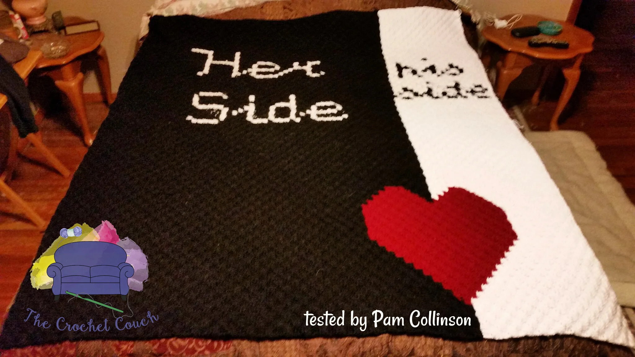 Her Side, His Side Afghan, C2C Crochet Pattern