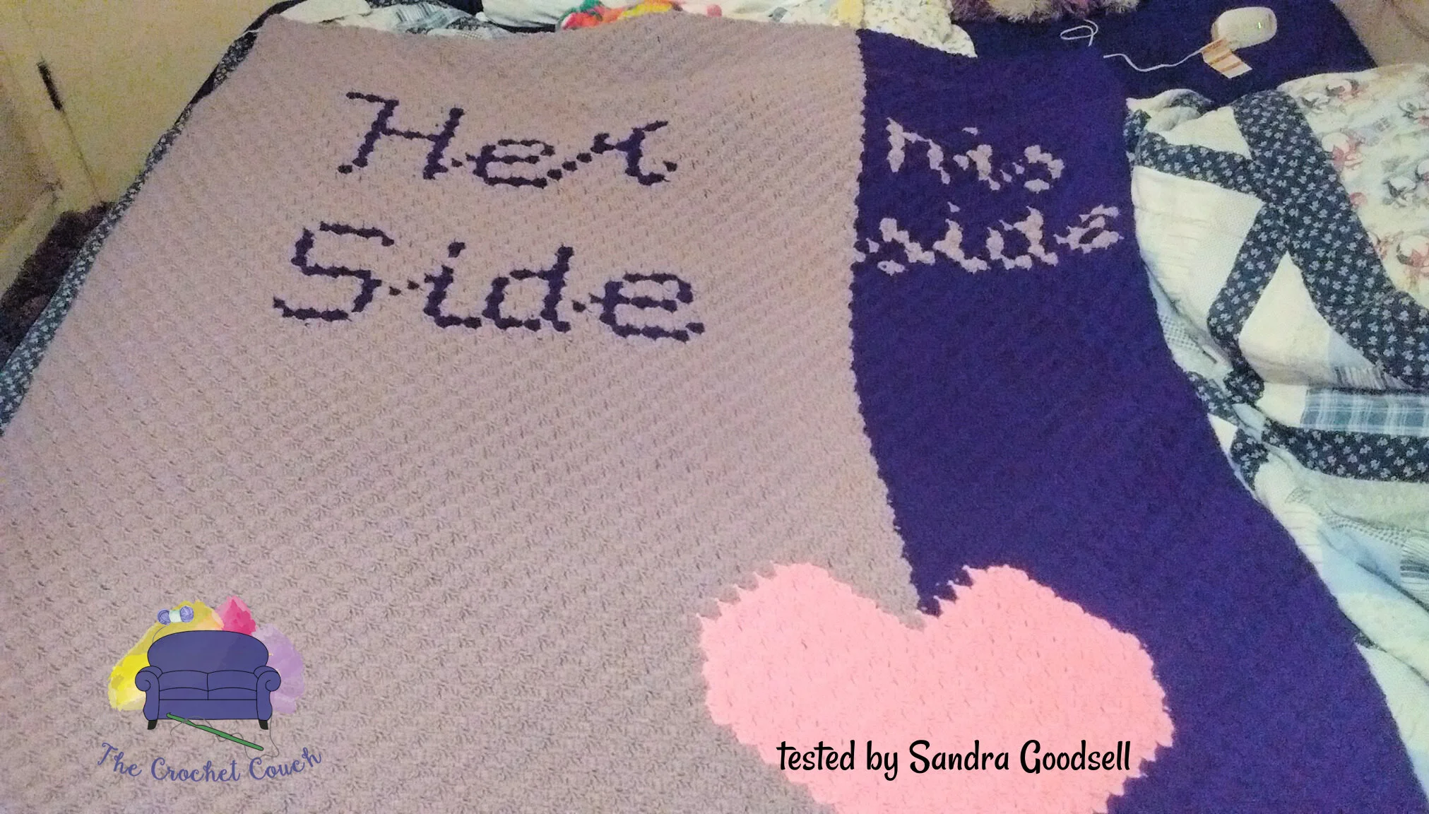Her Side, His Side Afghan, C2C Crochet Pattern