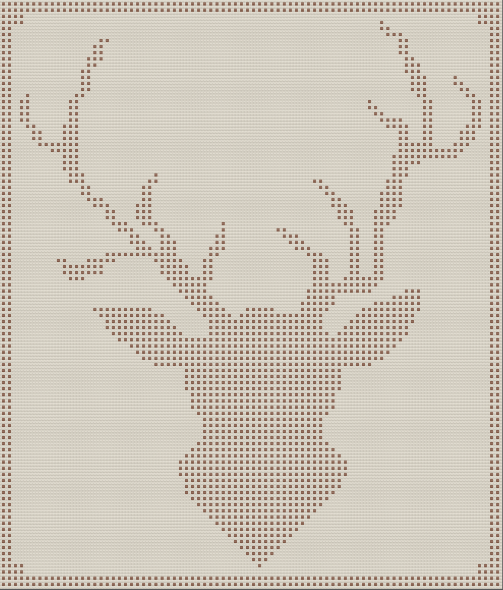 Deer Head Afghan, Bobble Crochet Pattern