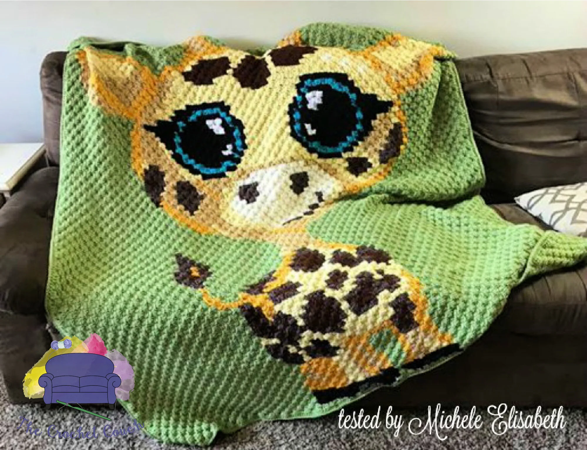 Giraffe Baby Afghan, C2C Crochet Pattern