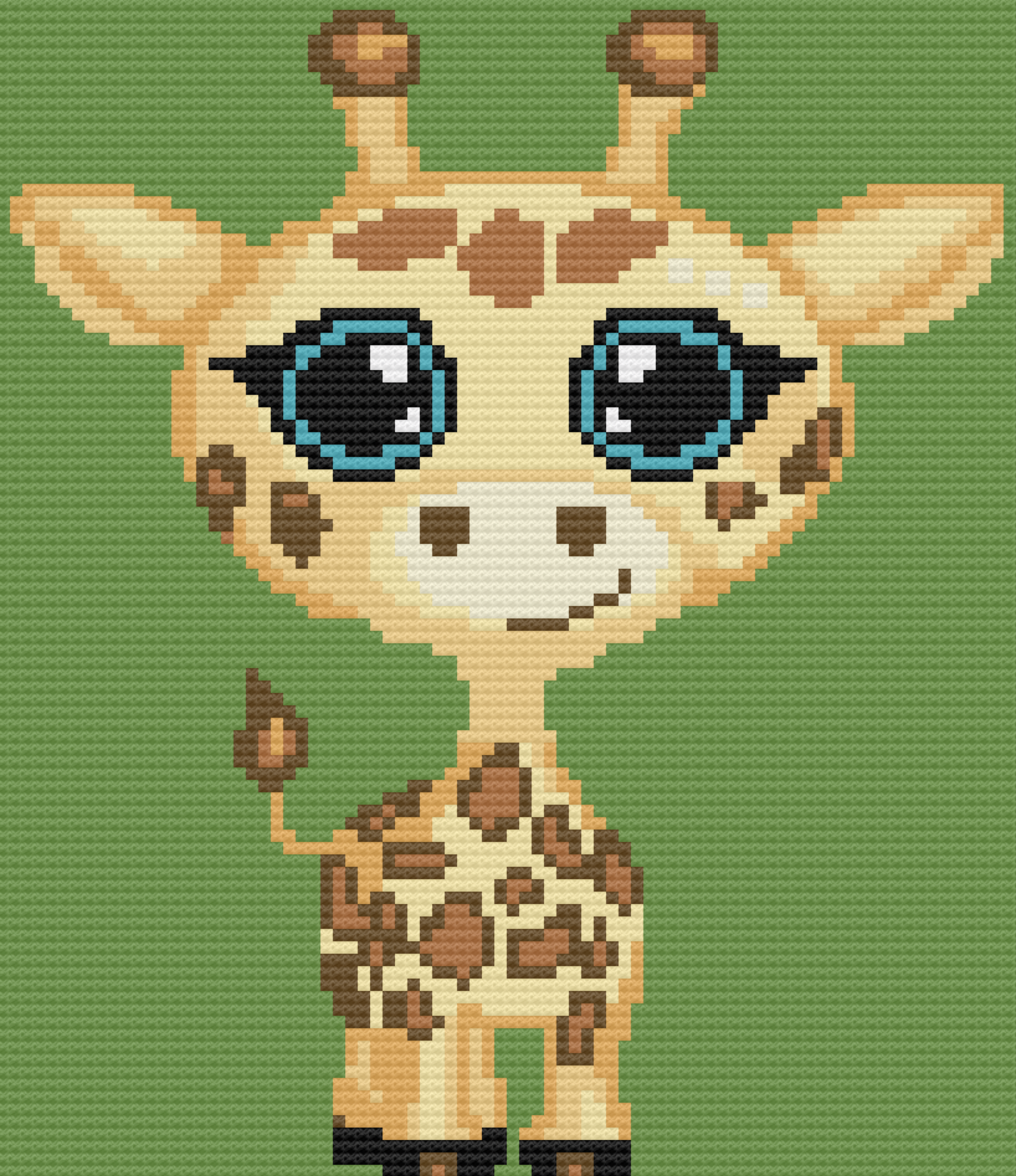 Giraffe Baby Afghan, C2C Crochet Pattern