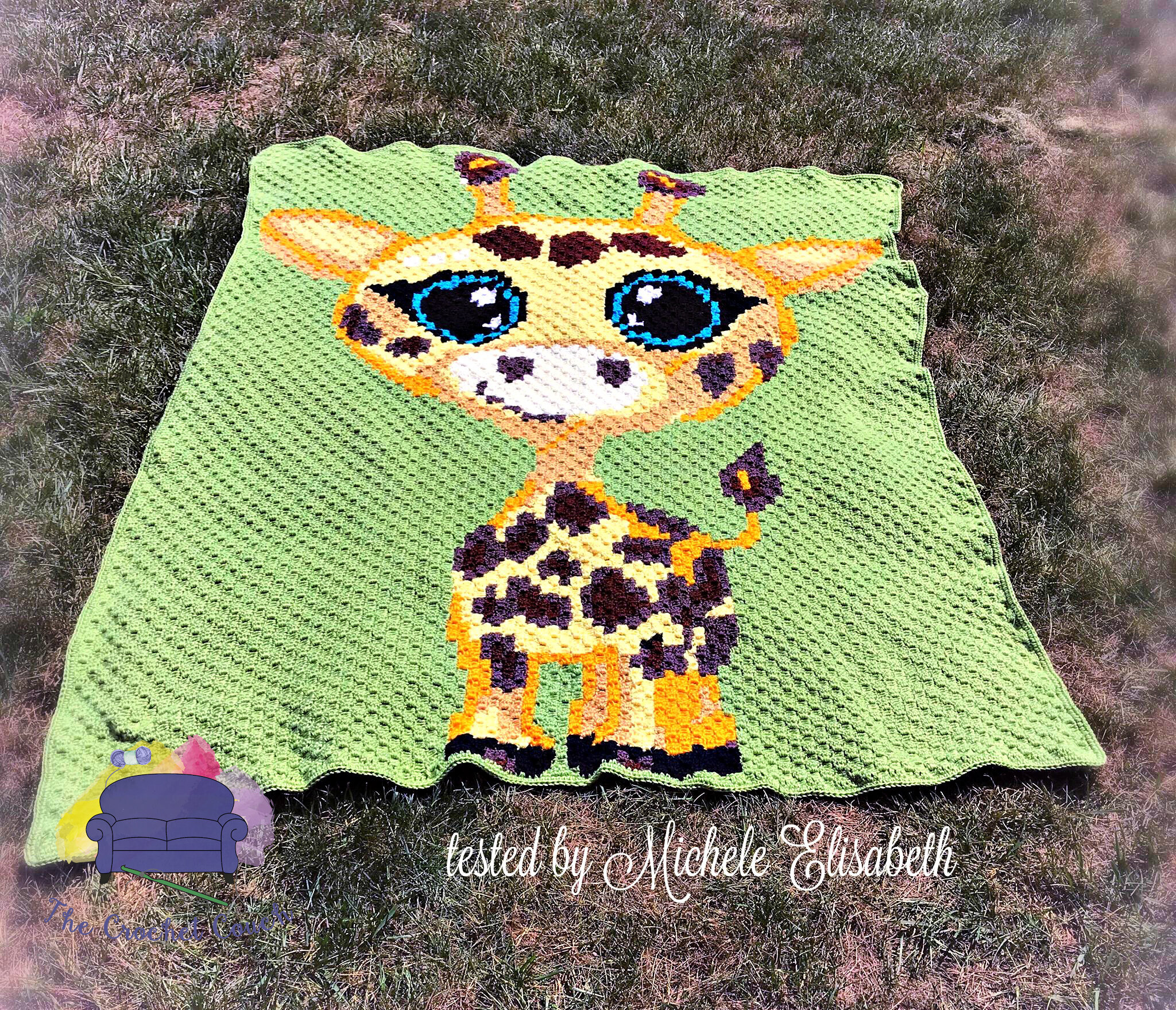 Giraffe Baby Afghan, C2C Crochet Pattern