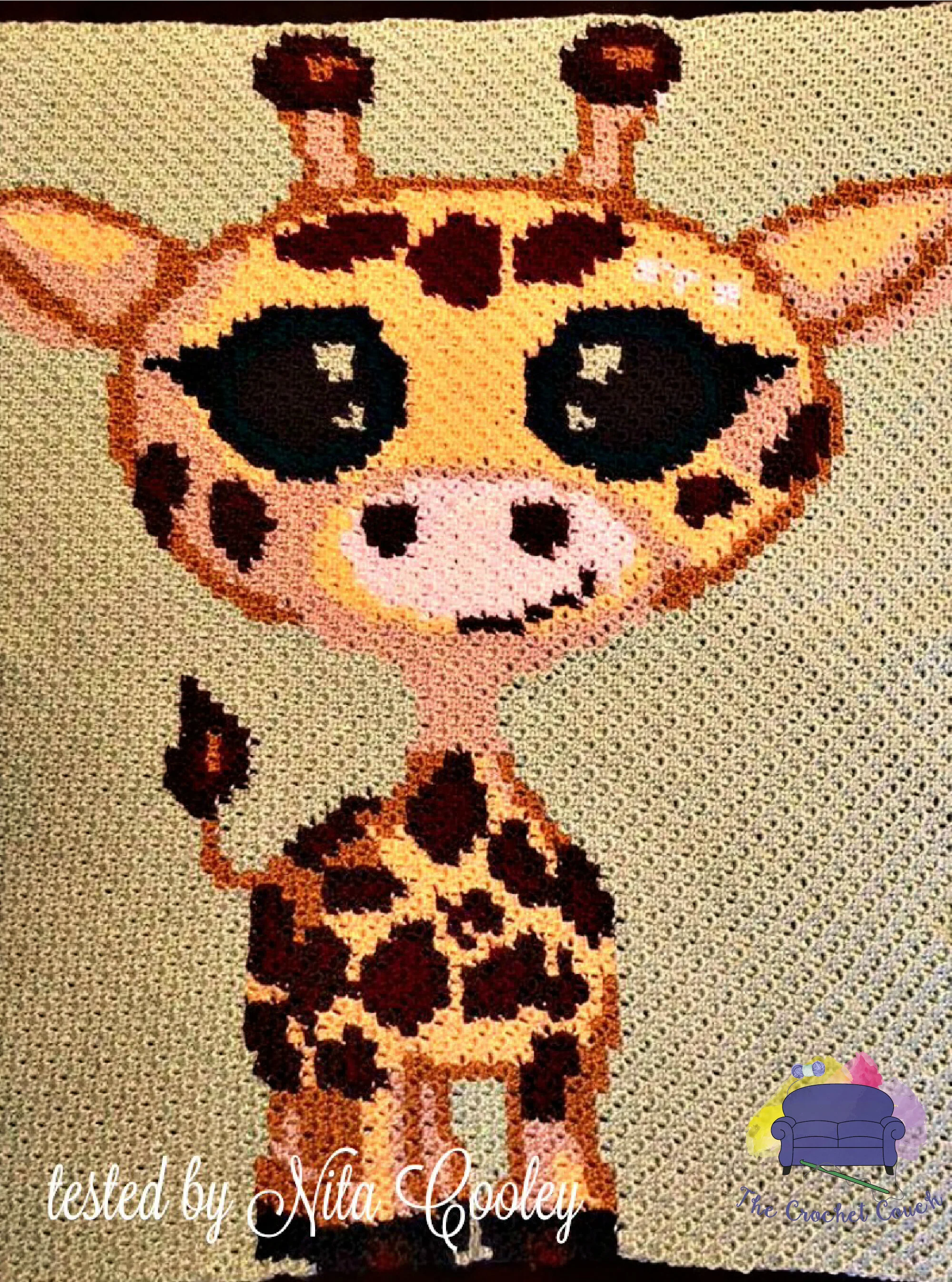 Giraffe Baby Afghan, C2C Crochet Pattern