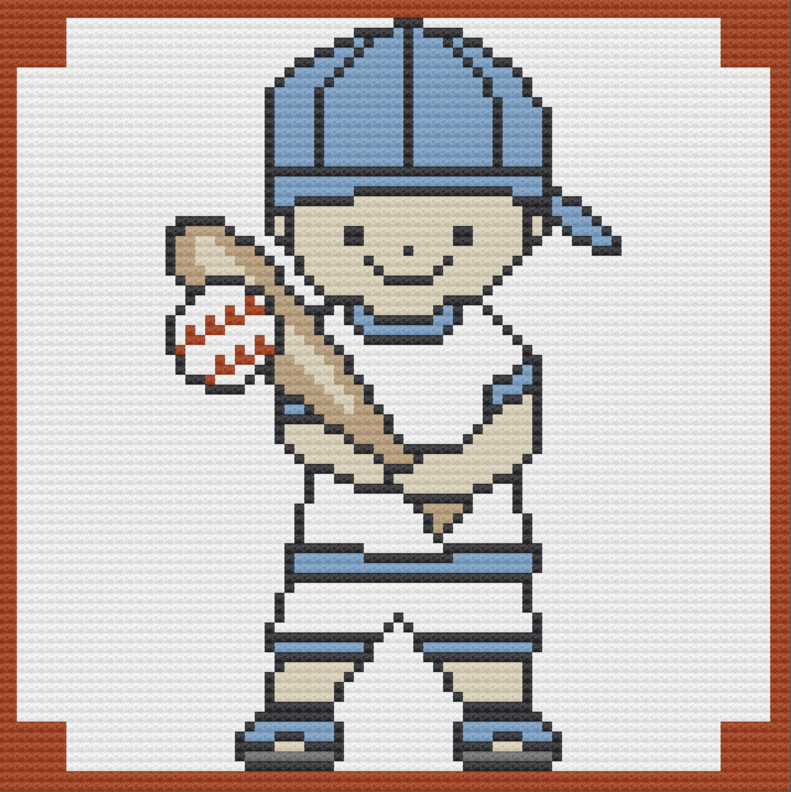 Baseball Boy Afghan, C2C Crochet Pattern