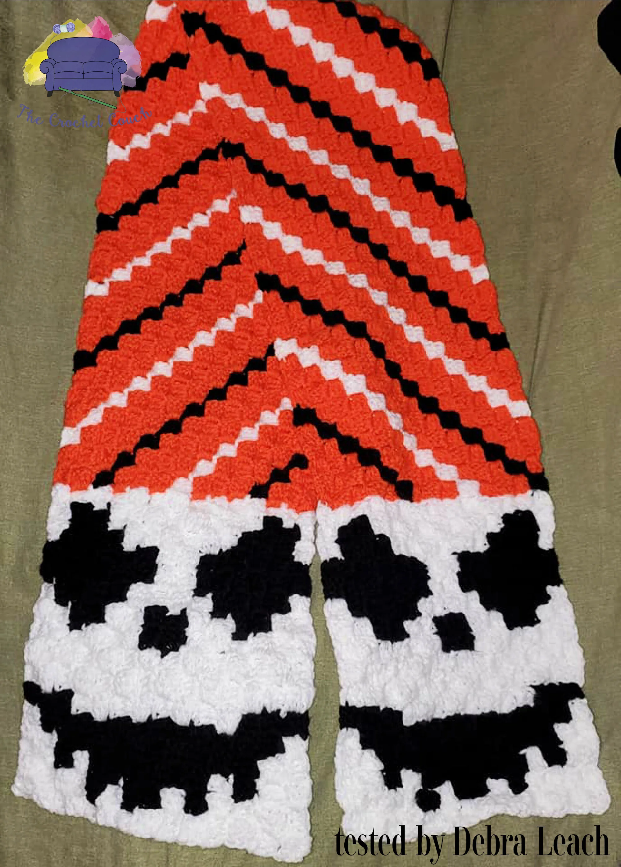Spooky Ghoul Scarf, C2C Crochet Pattern