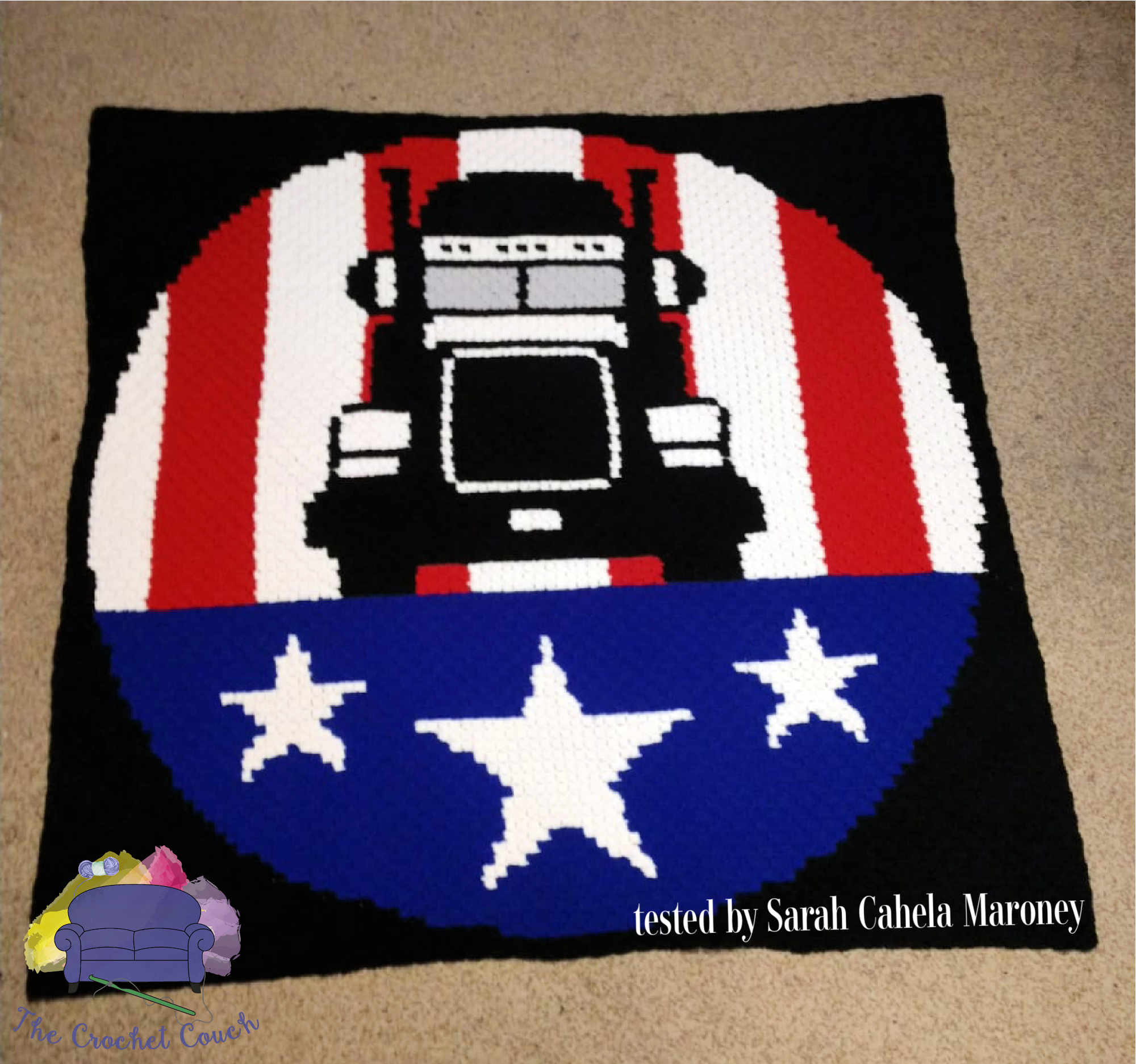 Trucker Afghan, C2C Crochet Pattern