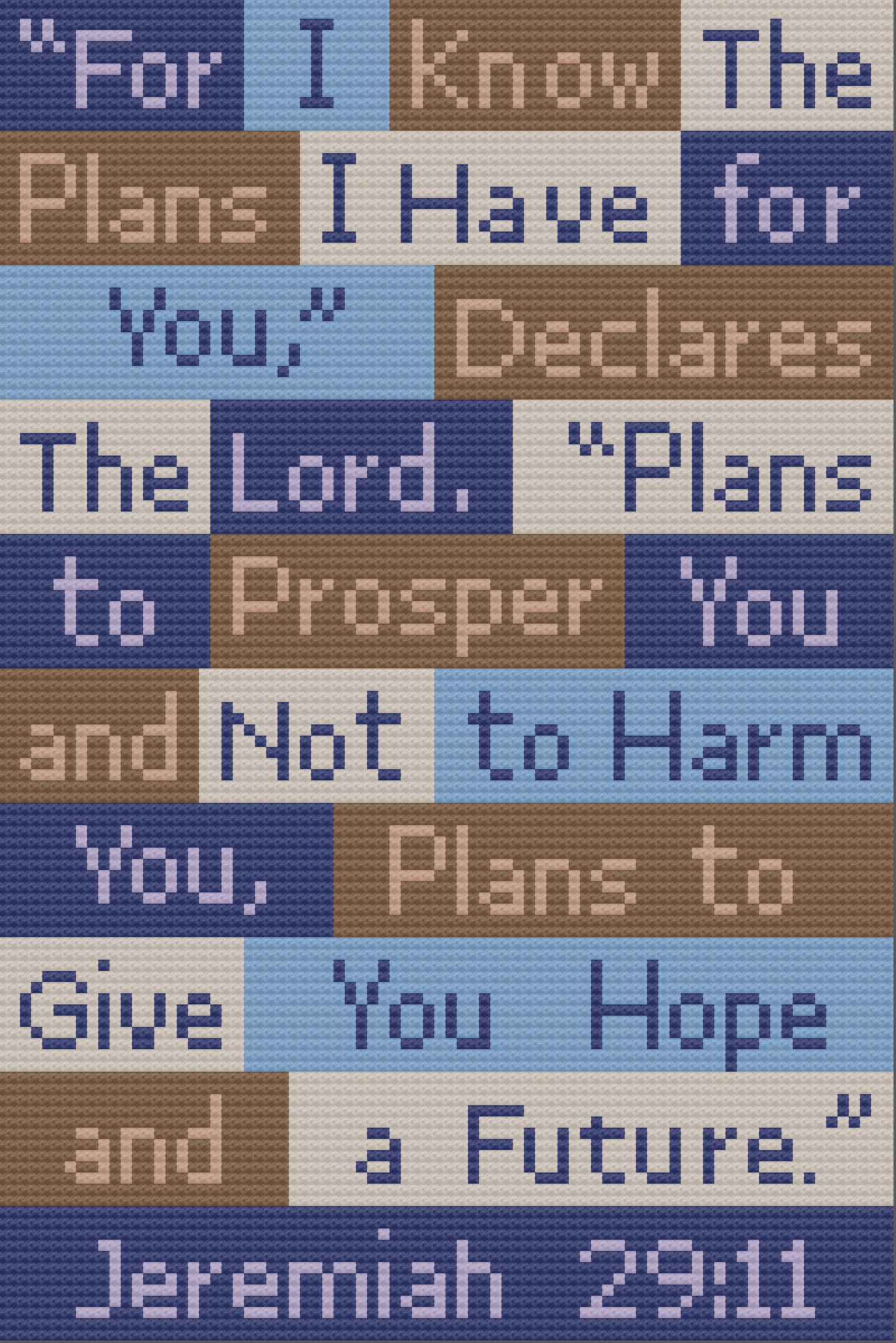 Jeremiah 29:11 Afghan, C2C Crochet Pattern