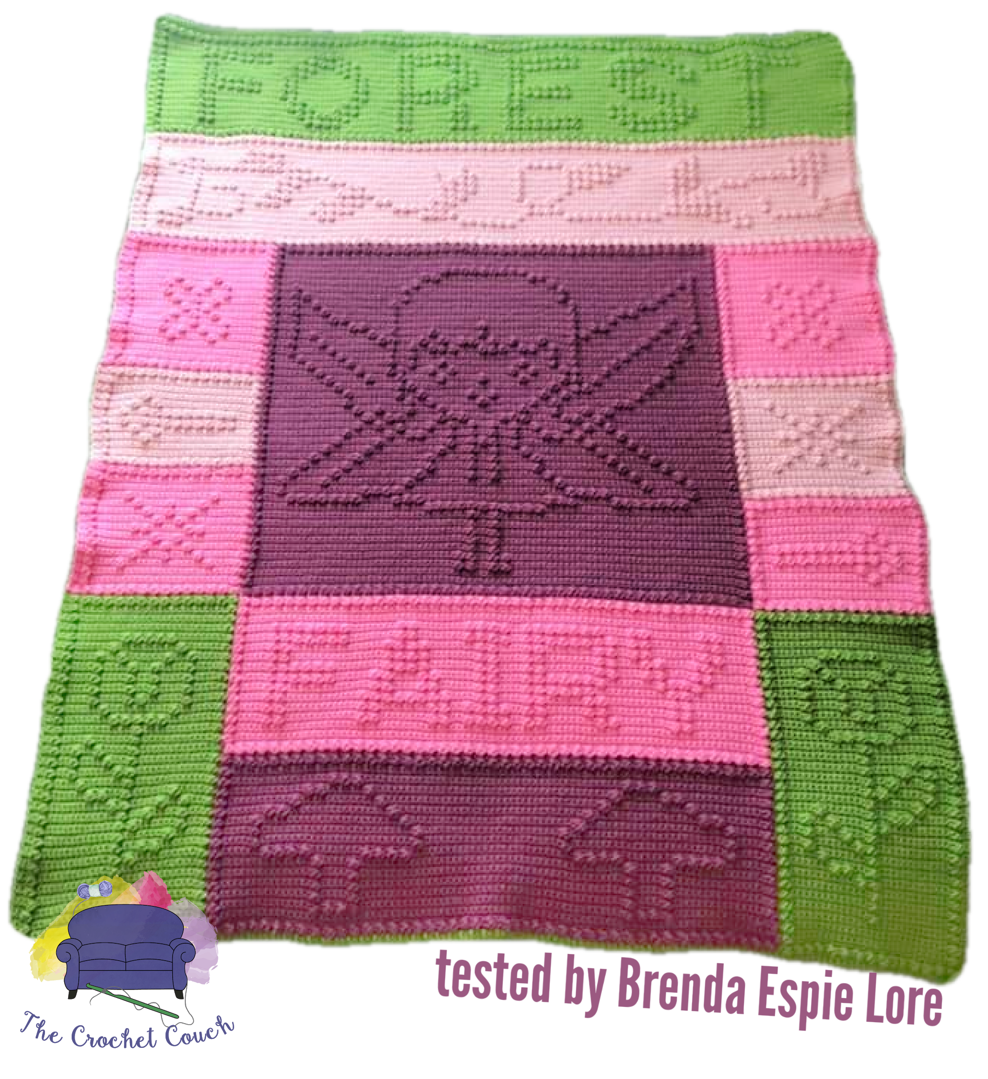 Forest Fairy Afghan, Bobble Stitch Crochet Pattern - NEW