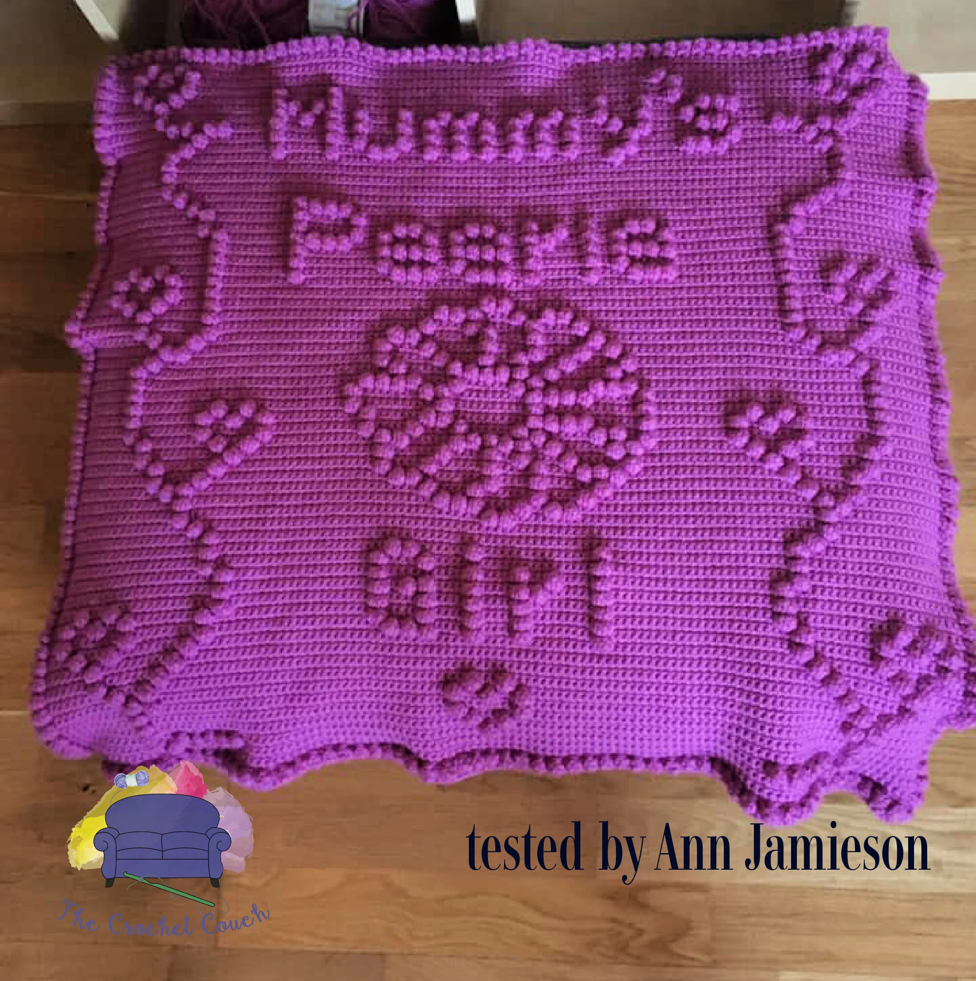 Mummy's Peerie Girl Baby Afghan, Bobble Crochet Pattern