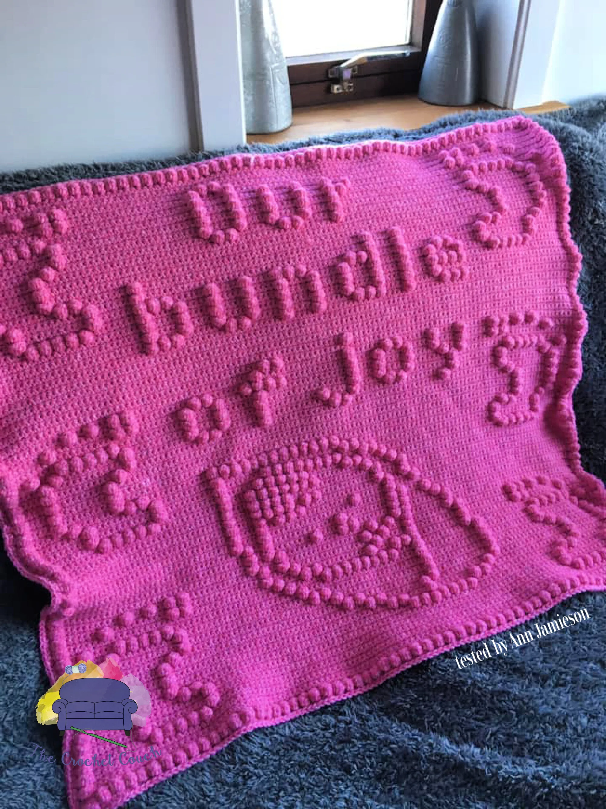Our Bundle of Joy Baby Afghan, Bobble Stitch Crochet Pattern