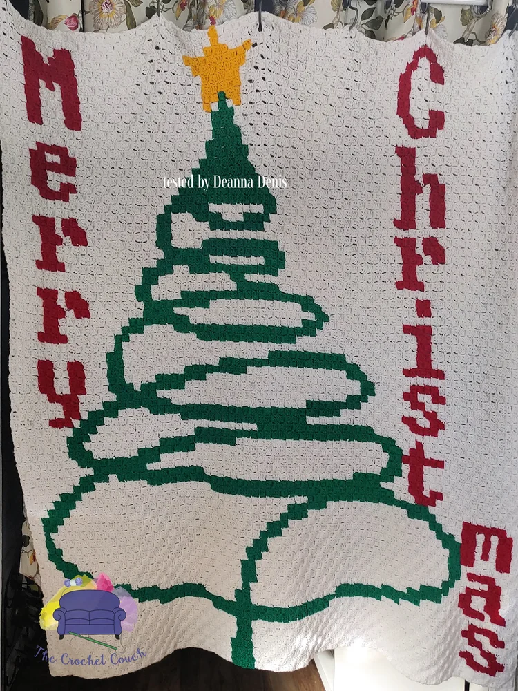 Christmas Tree Simple Afghan, C2C Crochet Pattern christmas-tree-simple-afghan-c2c-crochet-pattern
