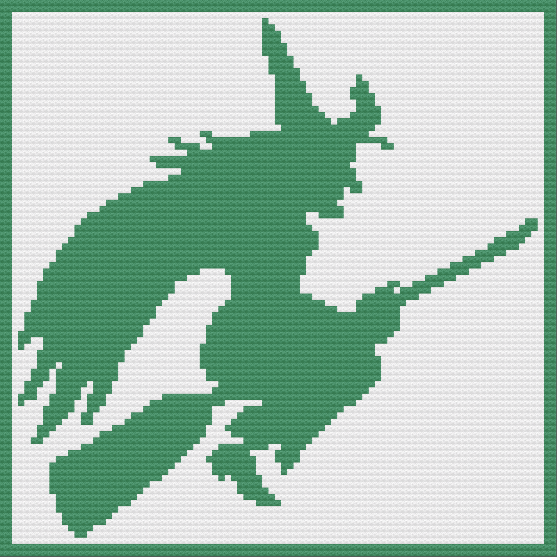 Witch on Broom Silhouette Afghan, C2C Crochet Pattern