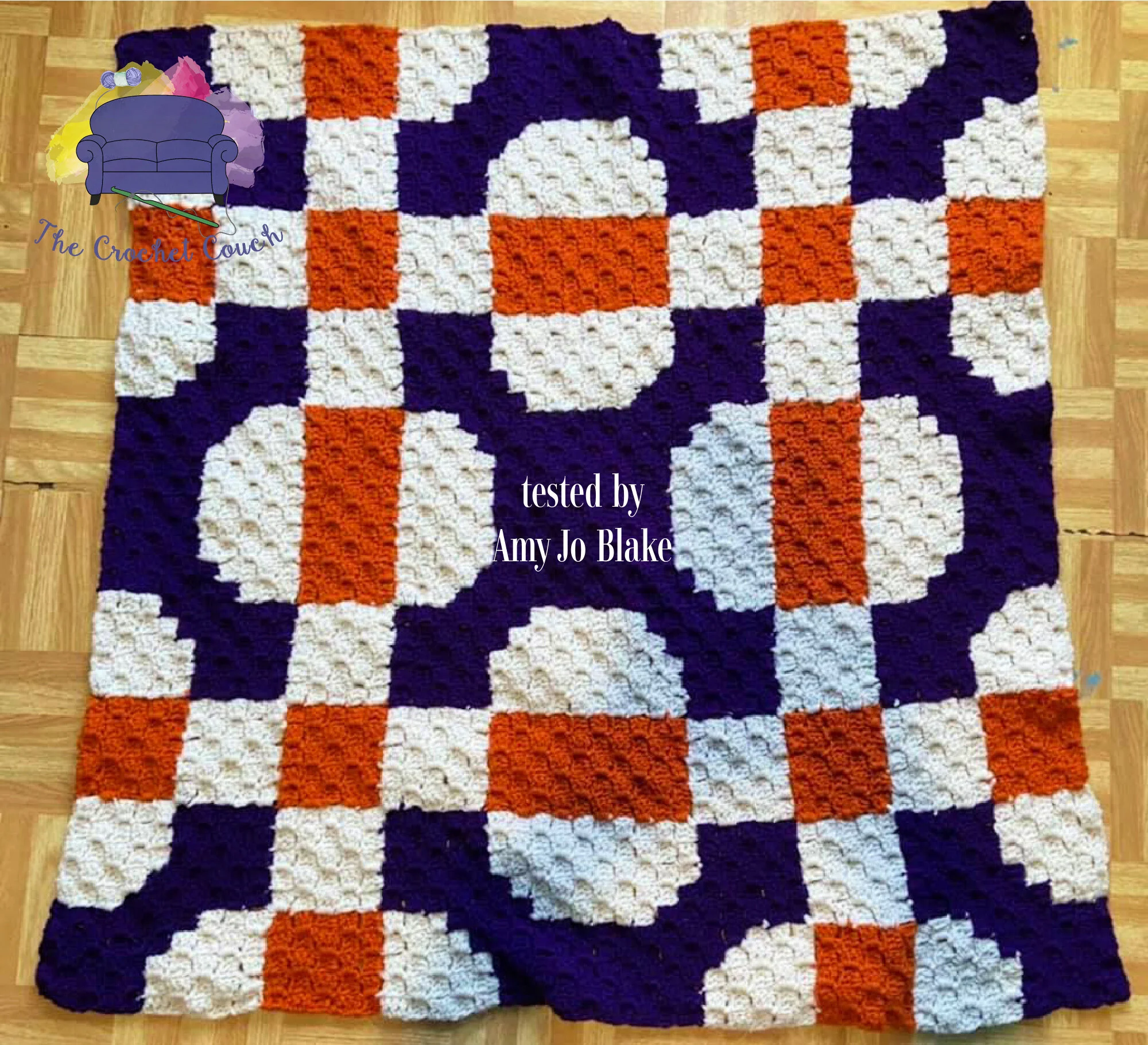 Amanda Small Quilt Afghan, C2C Crochet Pattern