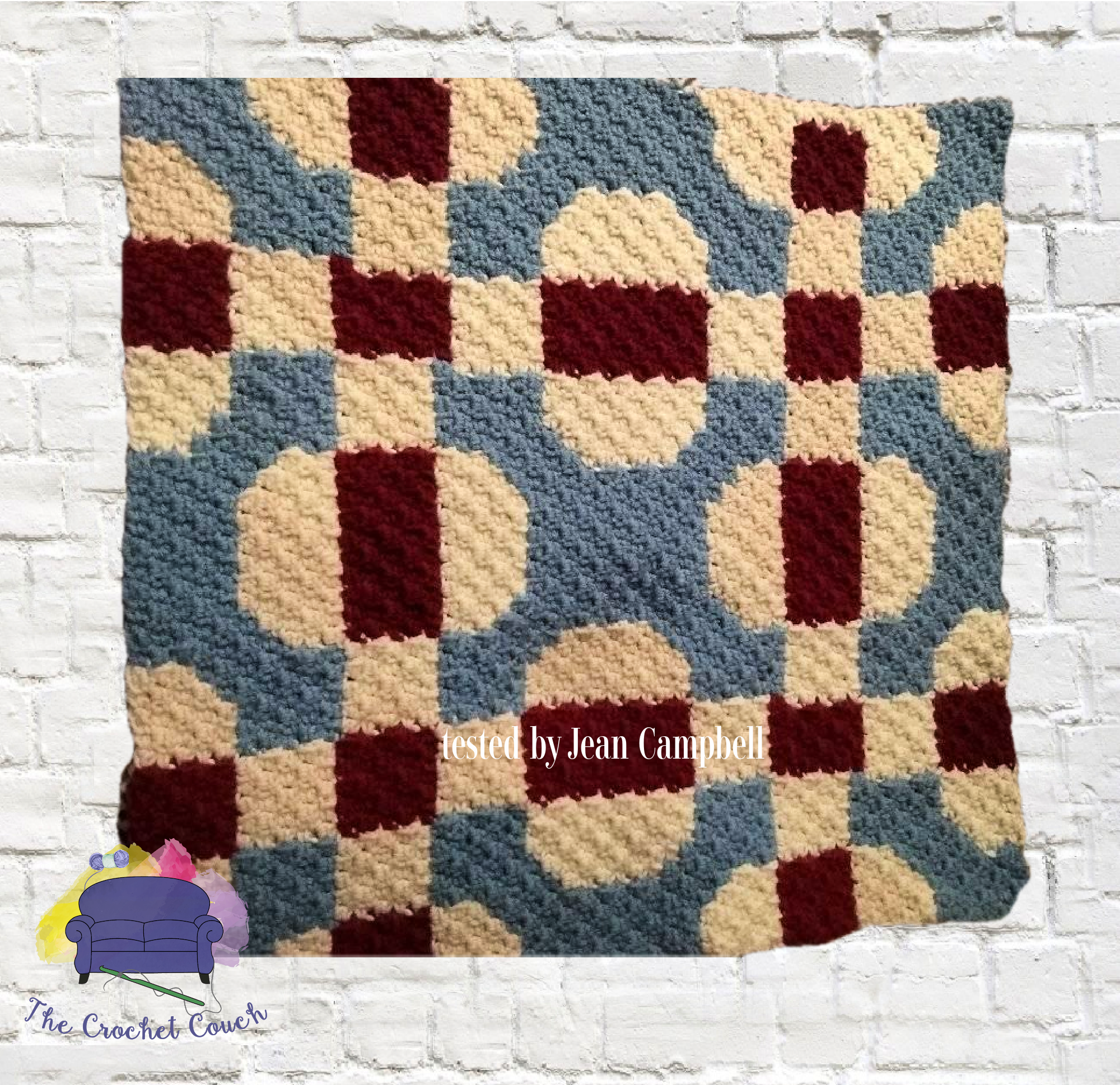 Amanda Small Quilt Afghan, C2C Crochet Pattern
