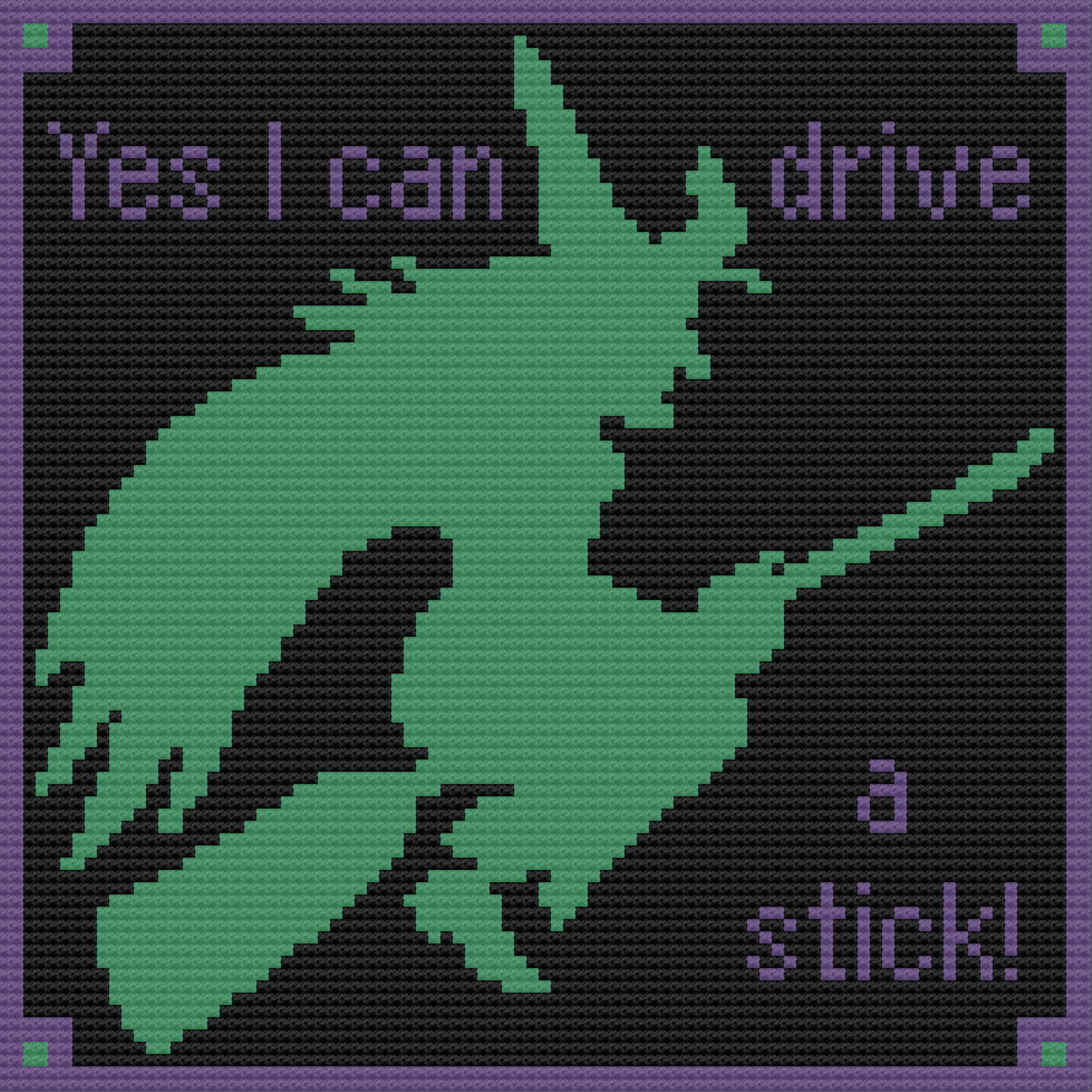 Witch Driving a Stick Afghan, C2C Crochet Pattern