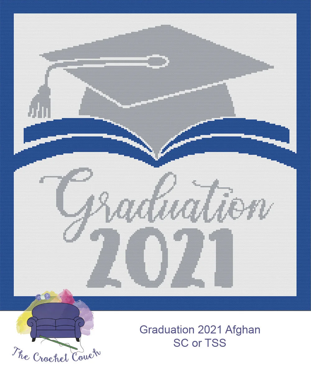 Graduation 2021 Afghan, SC or TSS Crochet Pattern