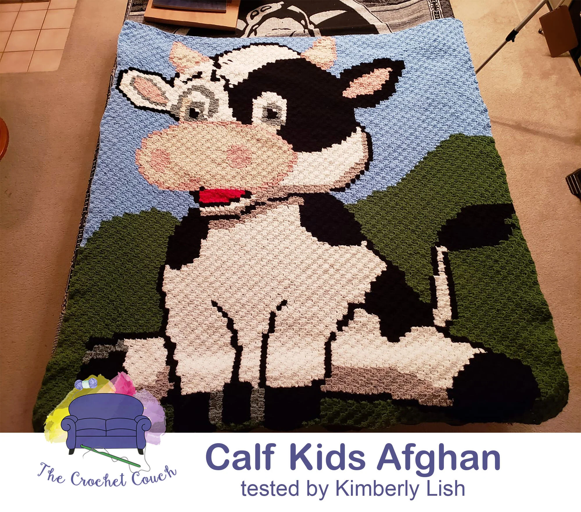 Calf Kids Afghan, C2C Crochet Pattern