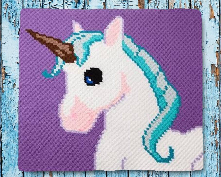 Unicorn Kids Blanket, C2C Crochet Pattern