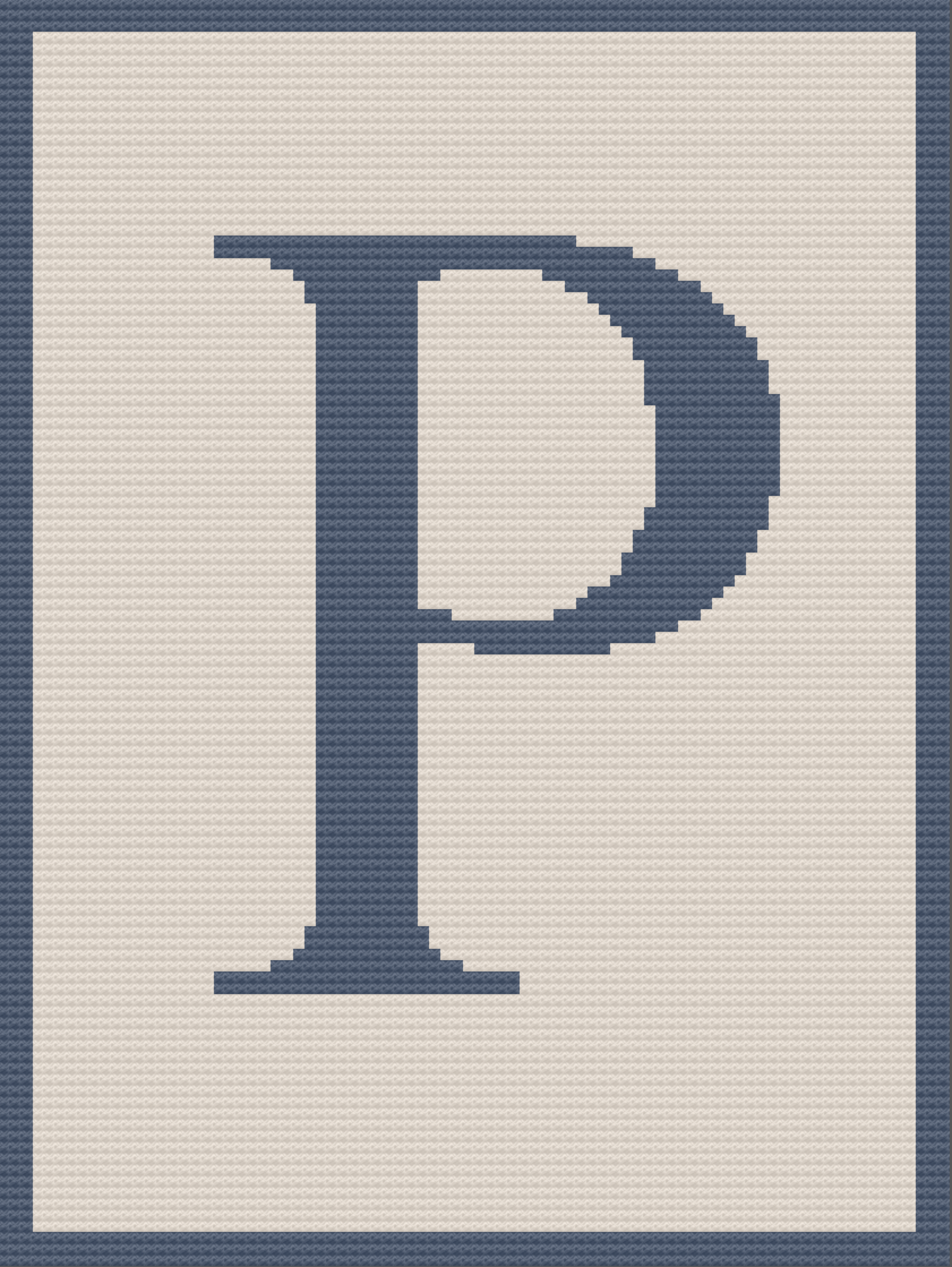 Letter P Afghan, Twin Size, C2C Crochet Pattern
