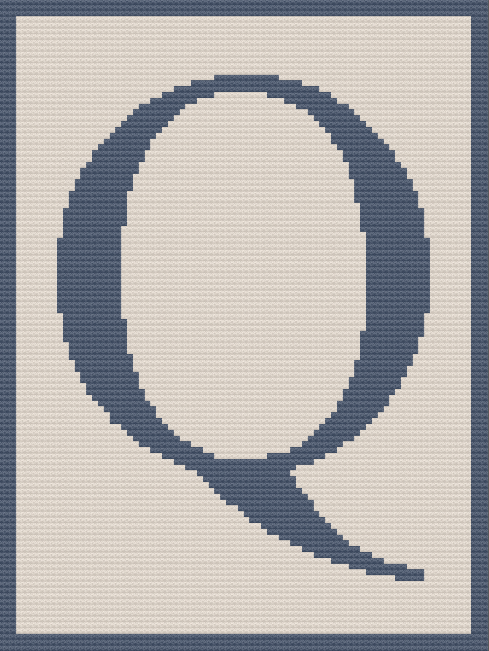 Letter Q Afghan, Twin Size, C2C Crochet Pattern