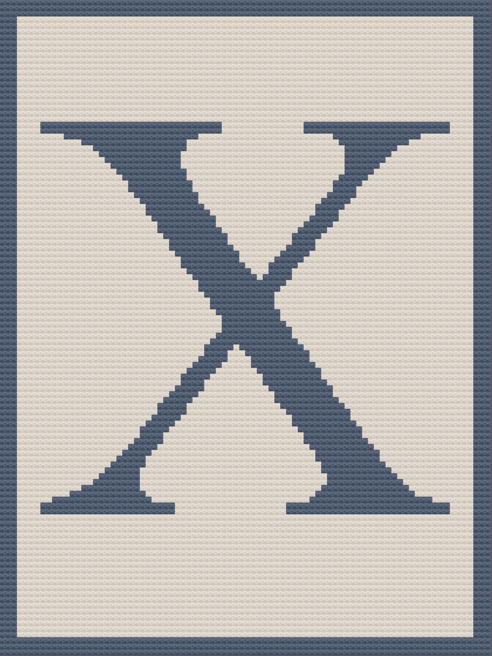 Letter X Afghan, Twin Size, C2C Crochet Pattern