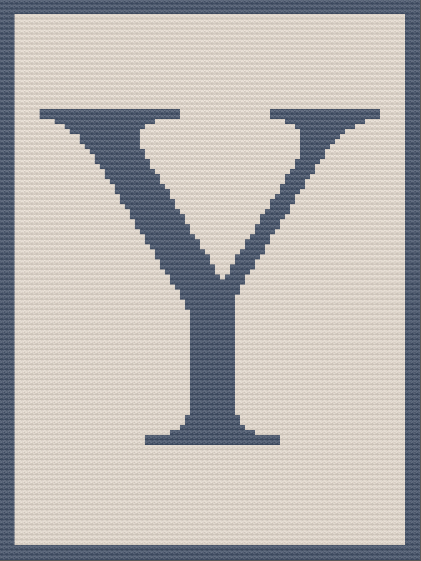 Letter Y Afghan, Twin Size, C2C Crochet Pattern
