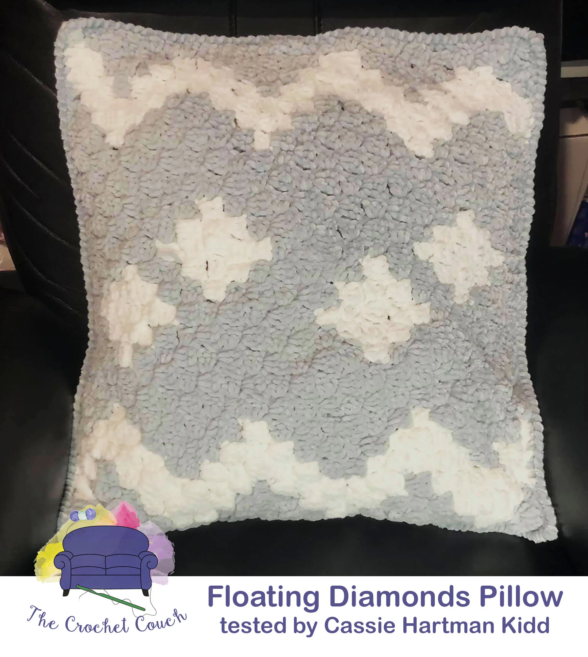 Floating Diamonds Pillow, C2C Crochet Pattern