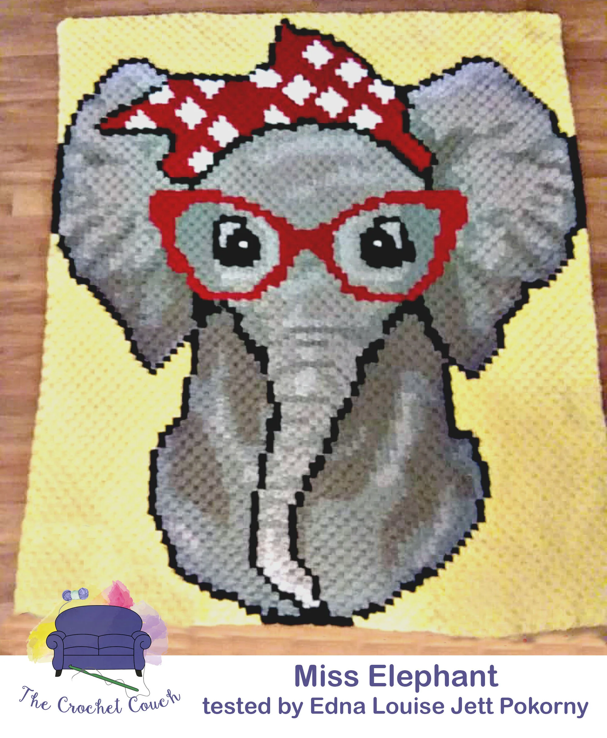 Miss Elephant Afghan, C2C Crochet Pattern