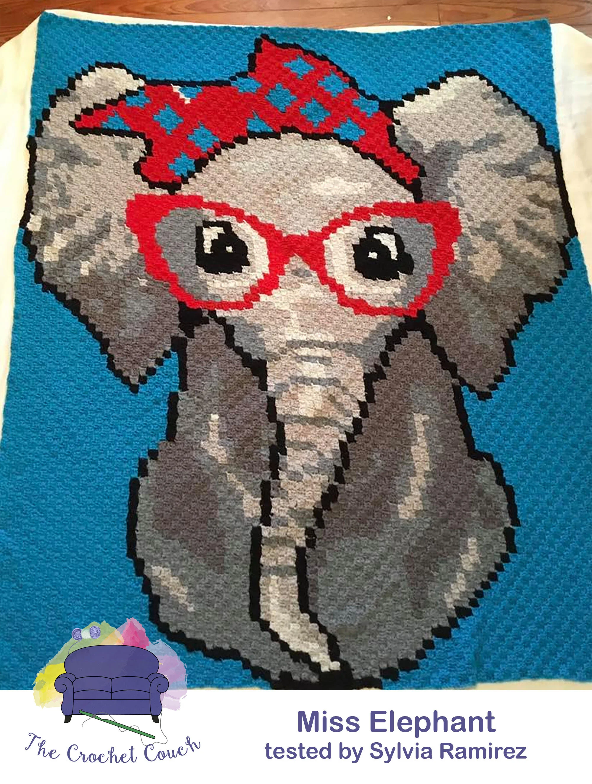Miss Elephant Afghan, C2C Crochet Pattern