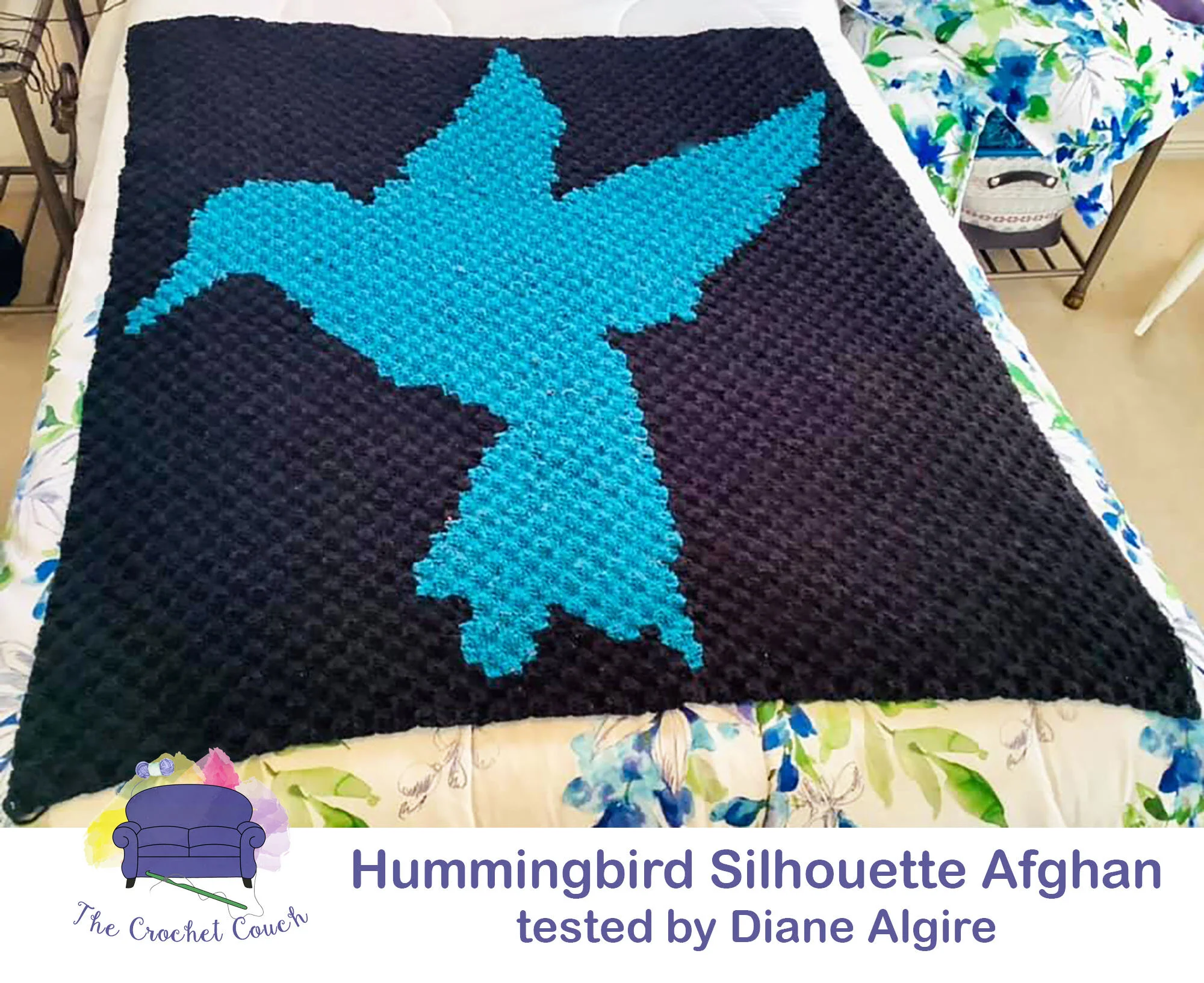 Hummingbird Silhouette Afghan, C2C Crochet Pattern